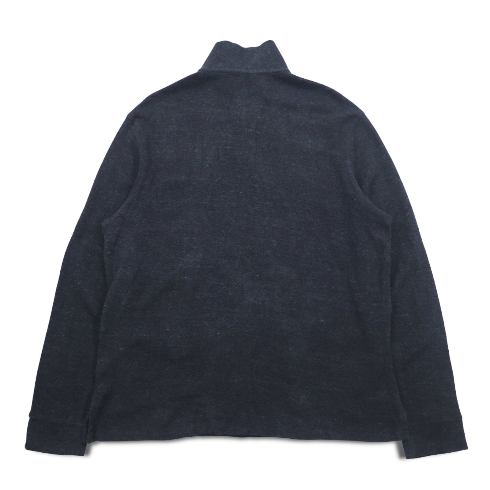 POLO RALPH LAUREN felpa in maglia a coste con mezza zip XL grigio ESTATE RIB ricamo piccolo pony