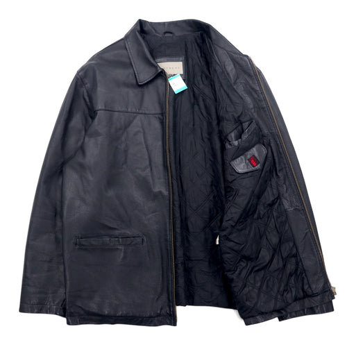 Giacca in pelle con zip RETREAT anni '90, taglia XL, colore nero