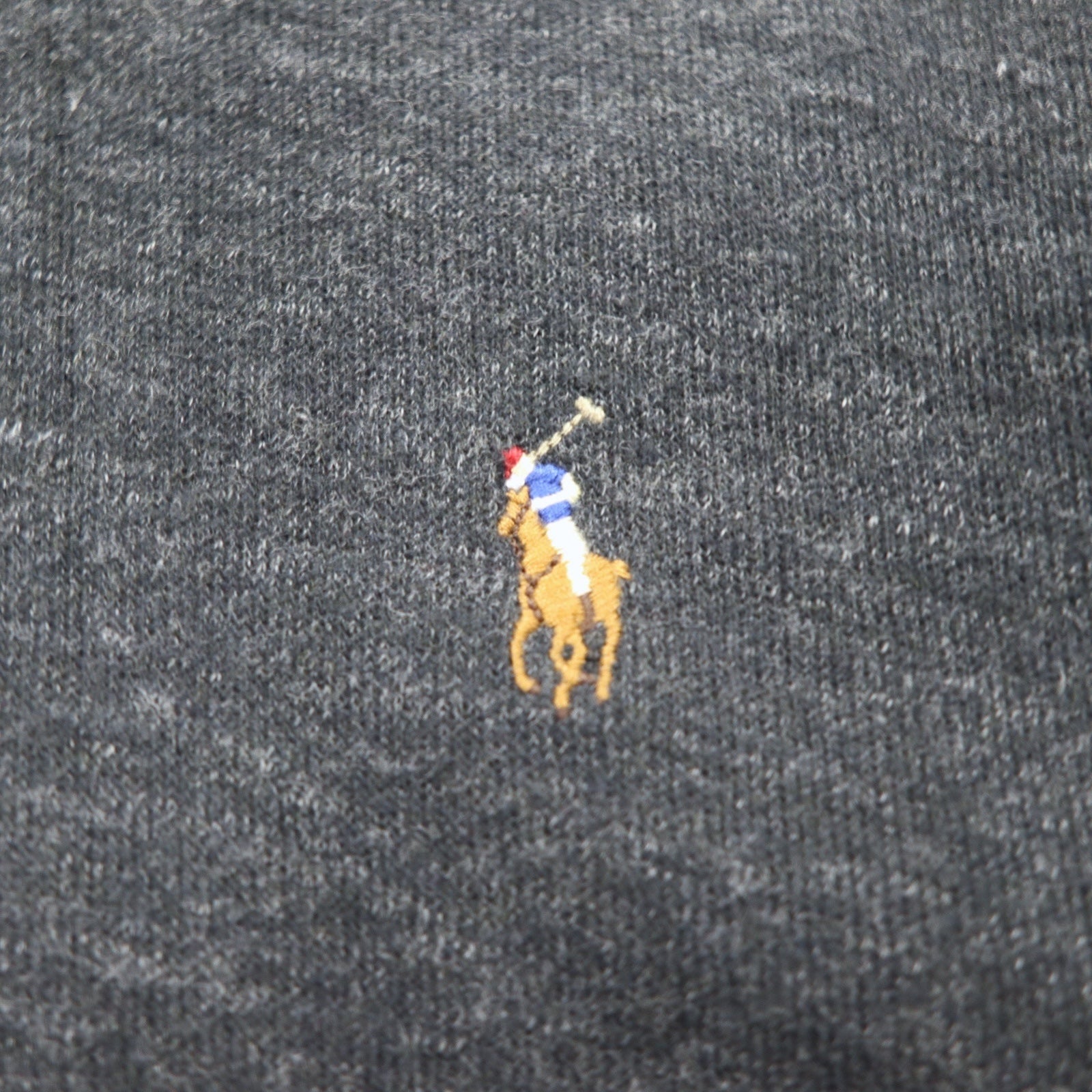 POLO RALPH LAUREN felpa in maglia a coste con mezza zip XL grigio ESTATE RIB ricamo piccolo pony
