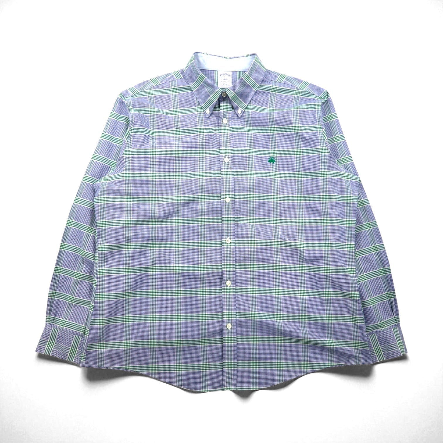 Brooks Brothers Camicia button-down Oxford REGENT FIT XL Cotone a quadri blu