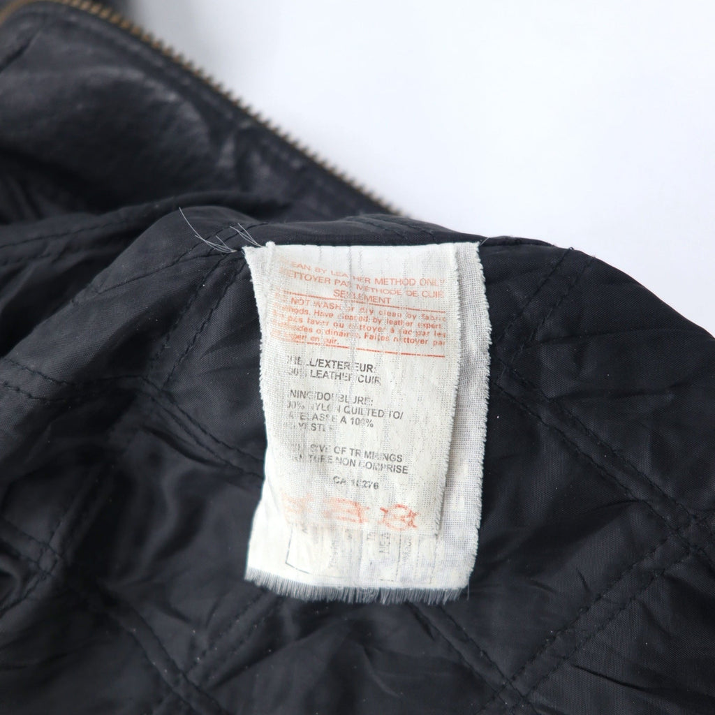 Giacca in pelle con zip RETREAT anni '90, taglia XL, colore nero