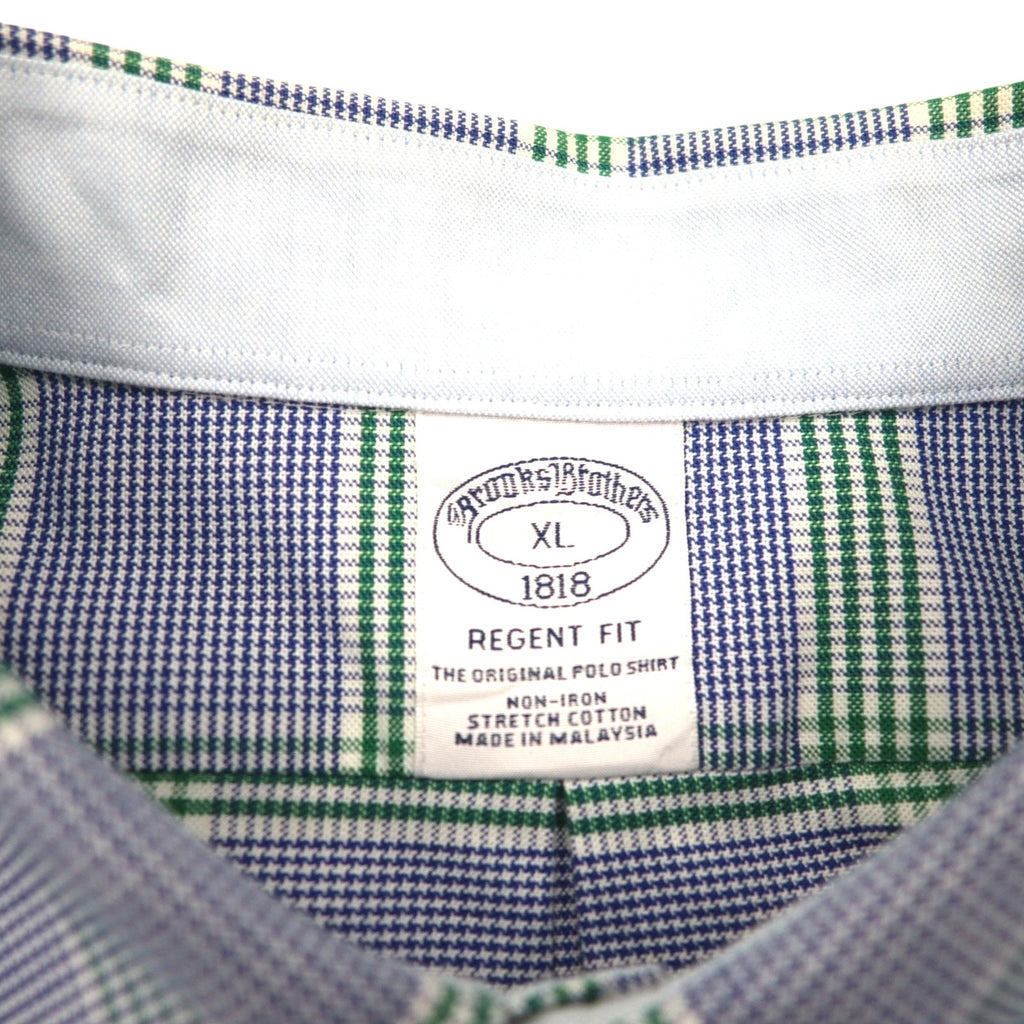 Brooks Brothers Camicia button-down Oxford REGENT FIT XL Cotone a quadri blu