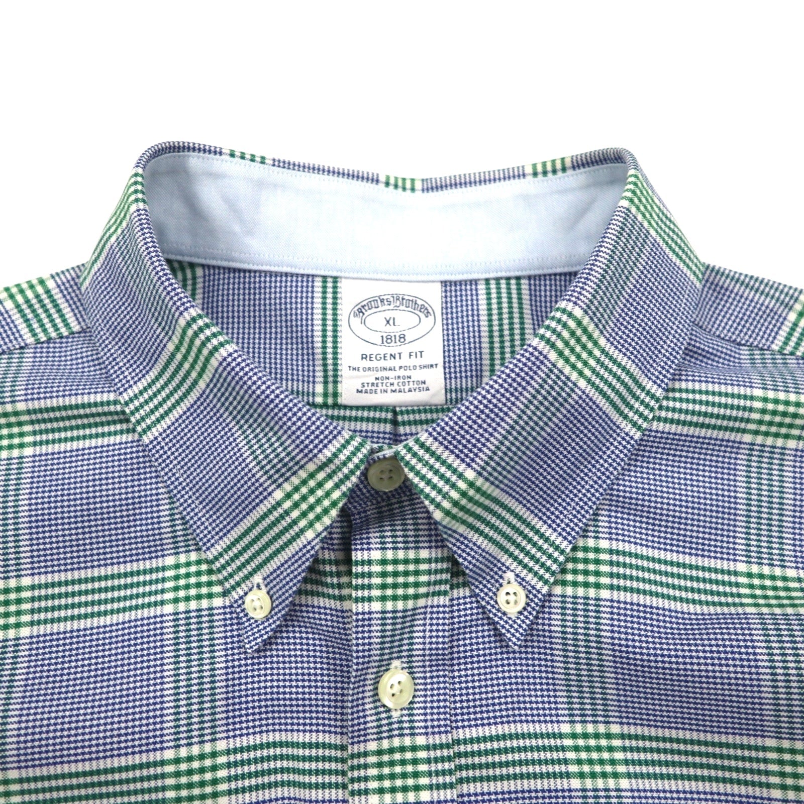Brooks Brothers Camicia button-down Oxford REGENT FIT XL Cotone a quadri blu