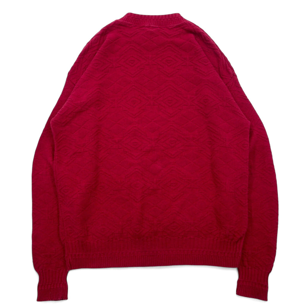 USA 90s ST JOHN'S BAY SPORT Maglione pesante in 3D, taglia XL, rosso, cotone