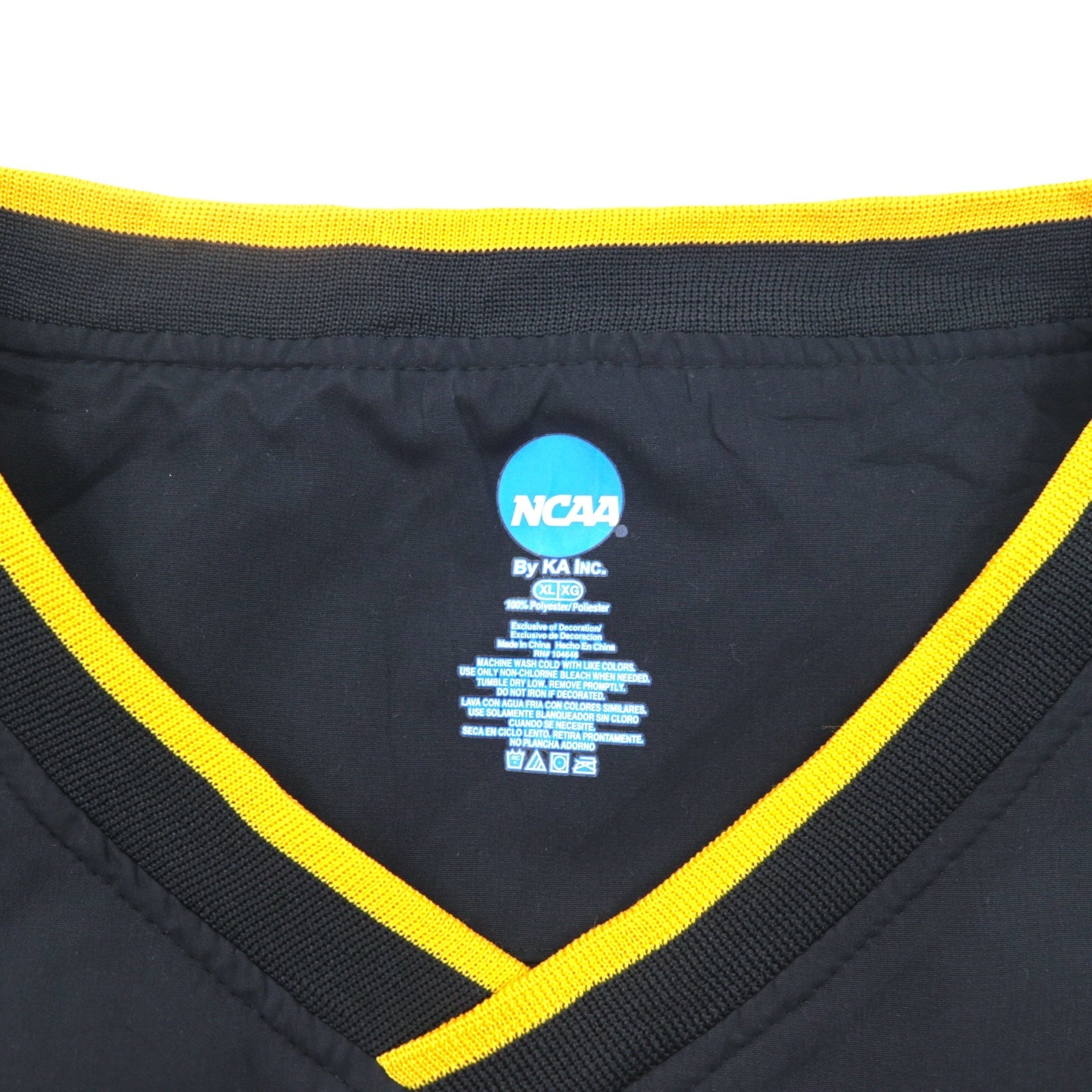 NCAA by KA inc. リブライン ピステ プルオーバー ナイロンジャケット XL ブラック カレッジ IOWA