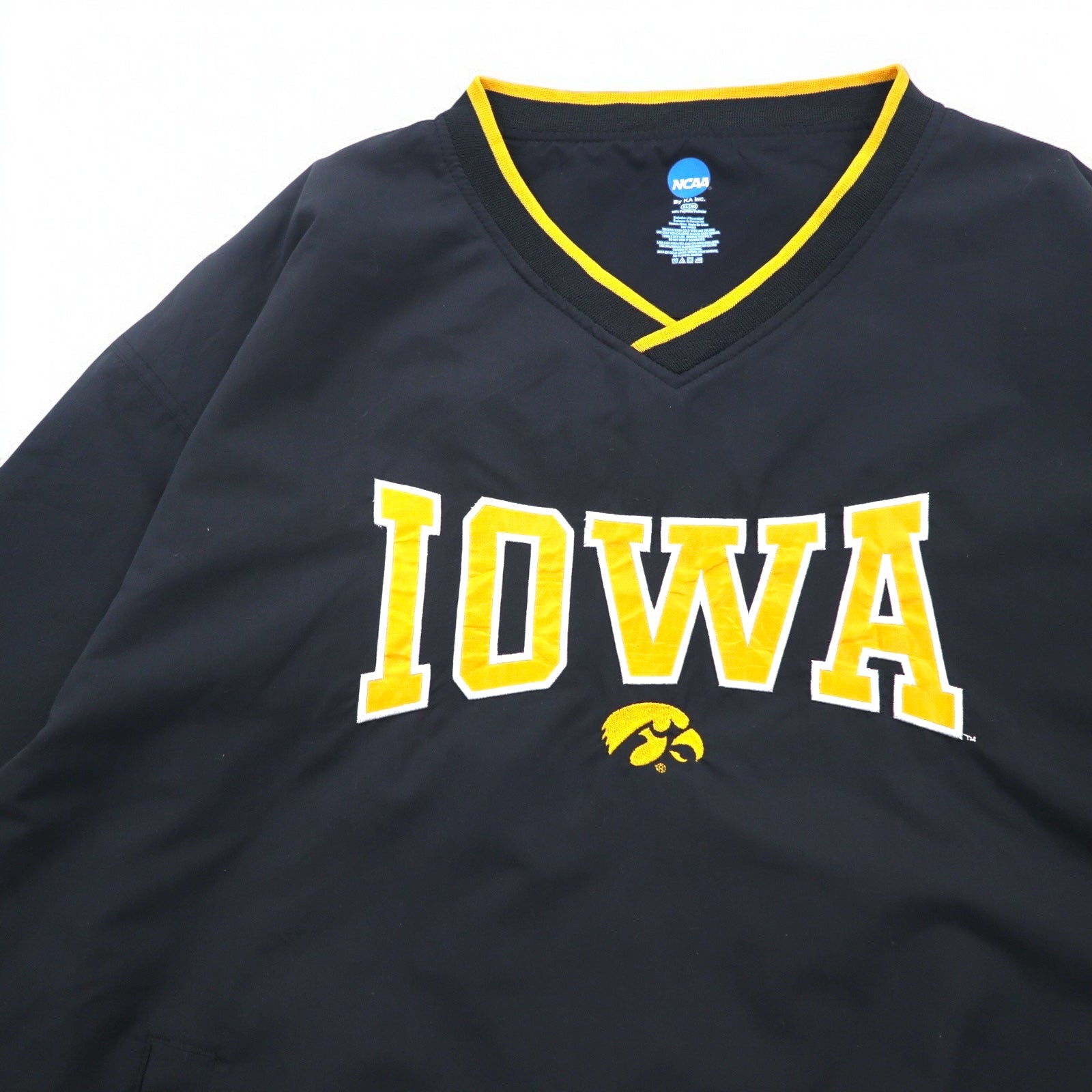 NCAA by KA inc. リブライン ピステ プルオーバー ナイロンジャケット XL ブラック カレッジ IOWA