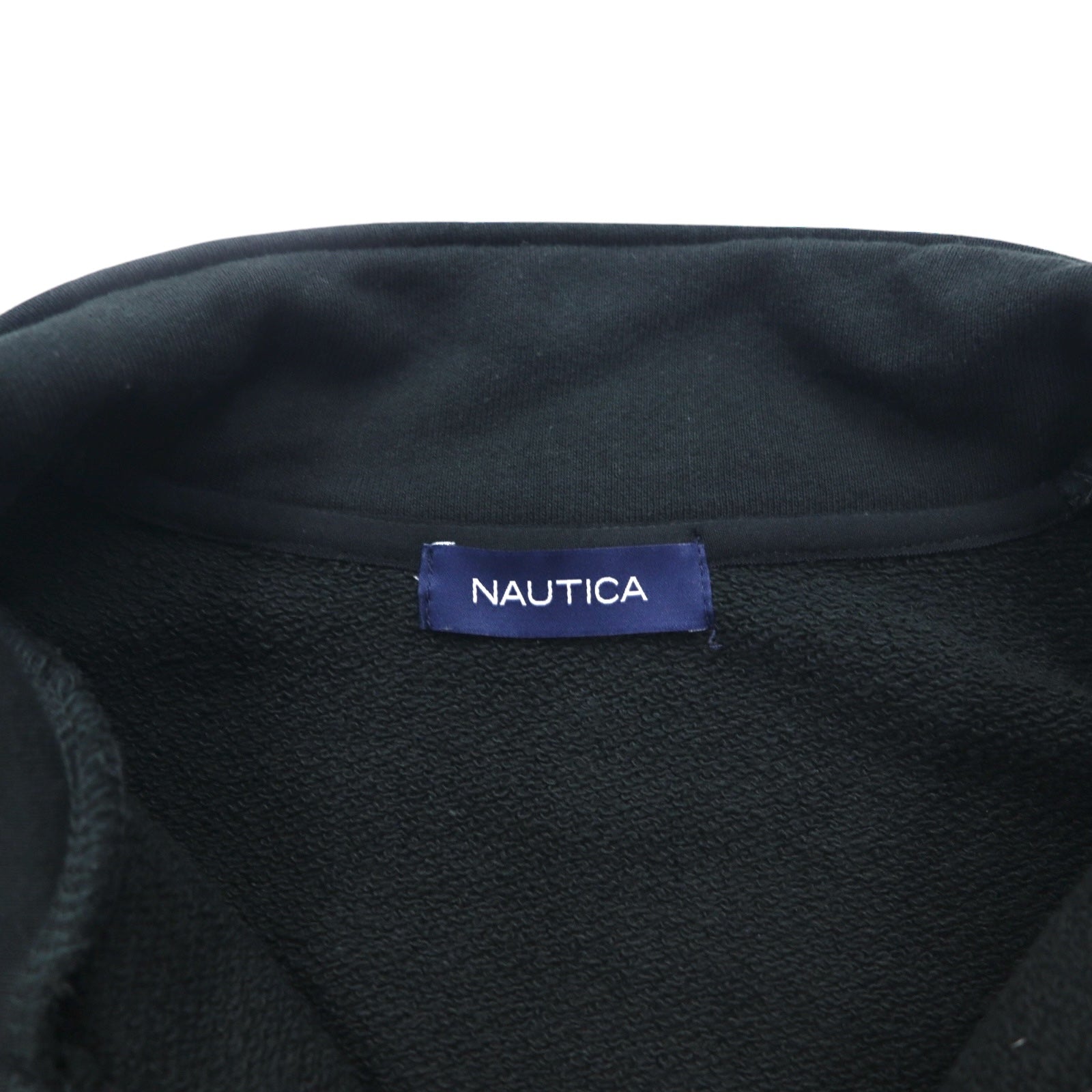 NAUTICA Felpa con mezza zip e logo ad arco XL Nera Heavyweight 233-12107