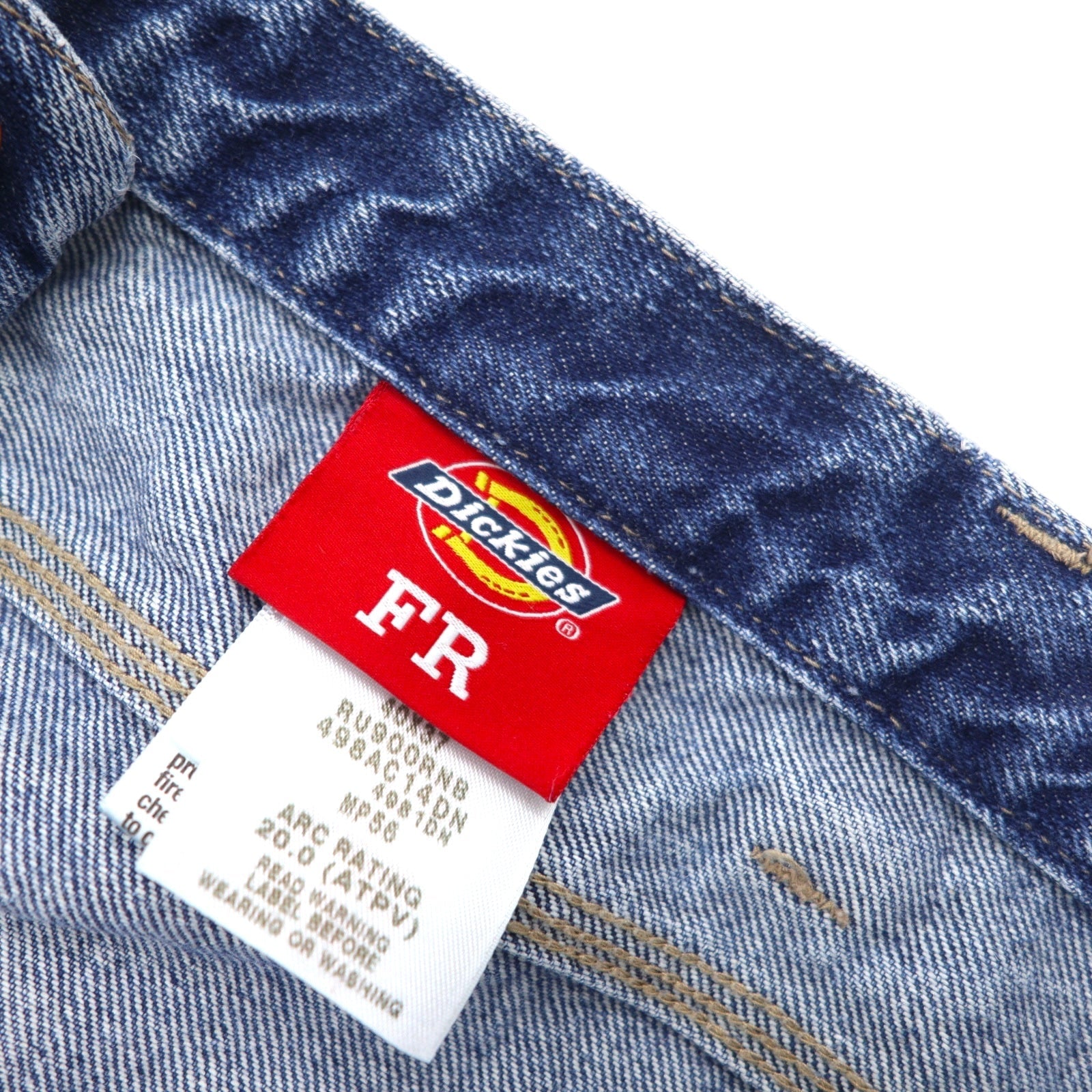 DICKIES FR Pantaloni in denim larghi a gamba larga, antifiamma, stile carpentiere, taglia 40, blu, in cotone, FR Flame Resistant, Made in Mexico