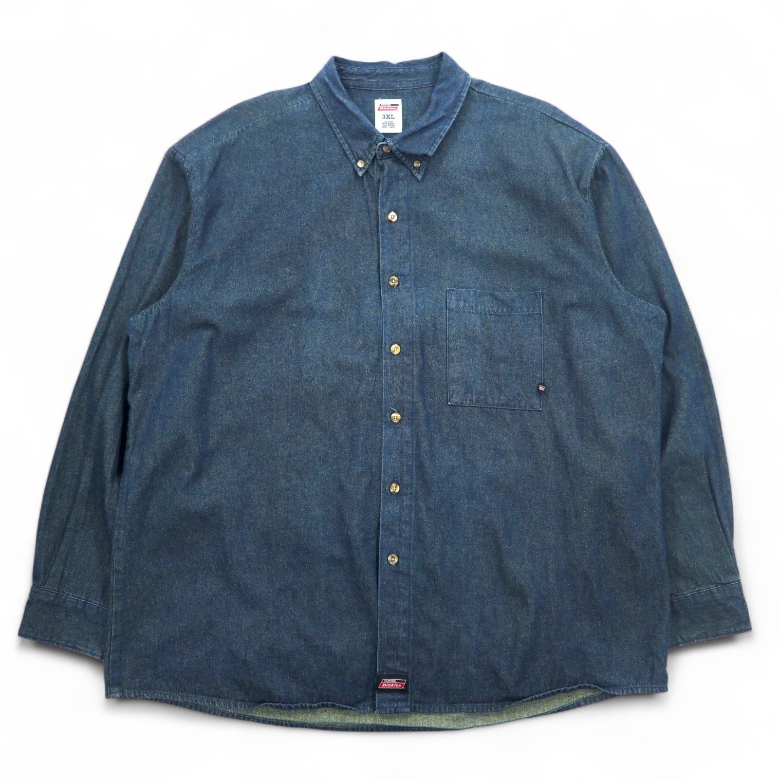 Camicia Dickies in denim button-down 3XL blu indaco scuro taglia grande made in Nicaragua