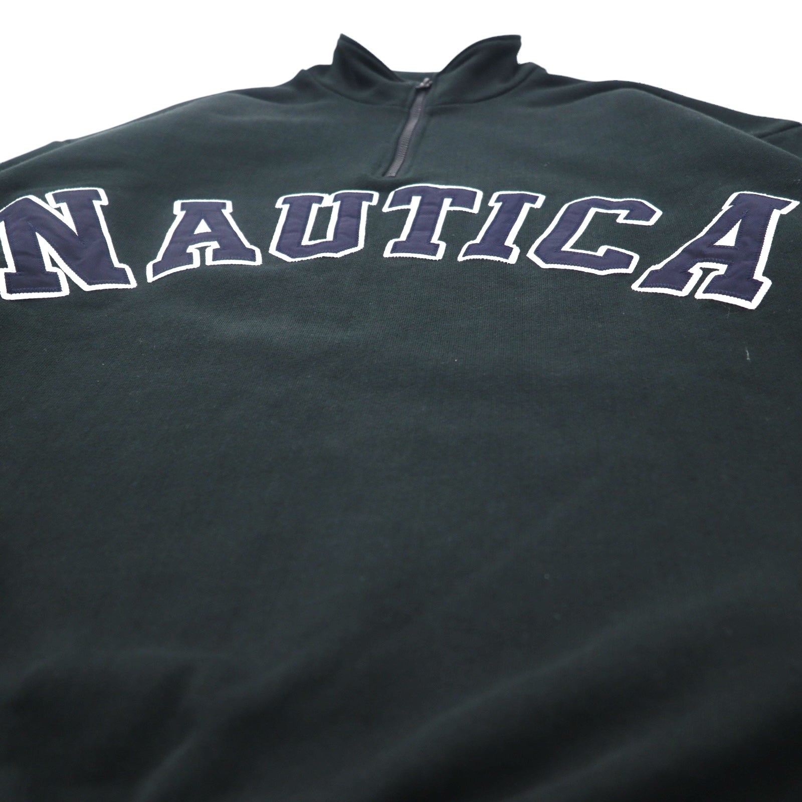 NAUTICA Felpa con mezza zip e logo ad arco XL Nera Heavyweight 233-12107