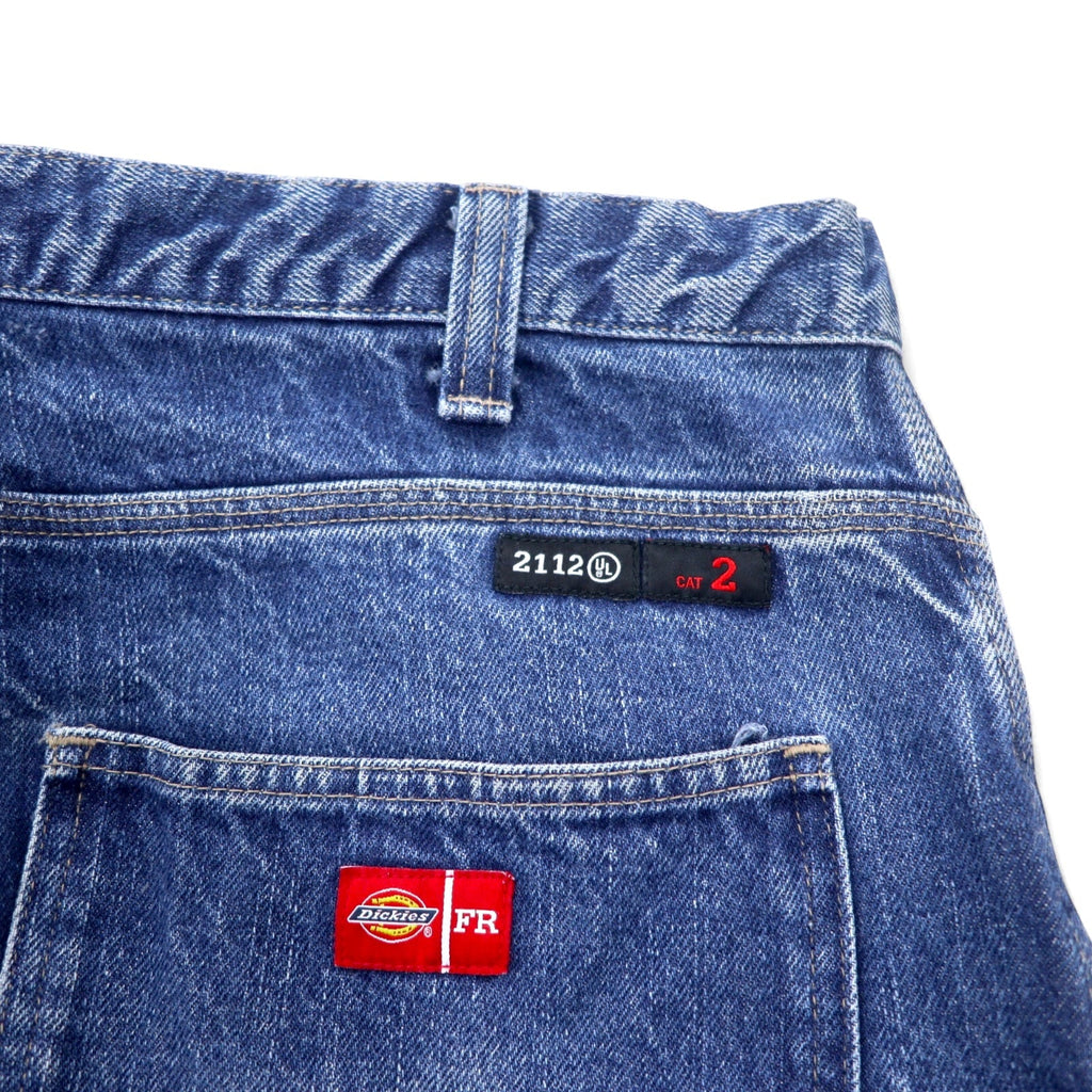 DICKIES FR Pantaloni in denim larghi a gamba larga, antifiamma, stile carpentiere, taglia 40, blu, in cotone, FR Flame Resistant, Made in Mexico