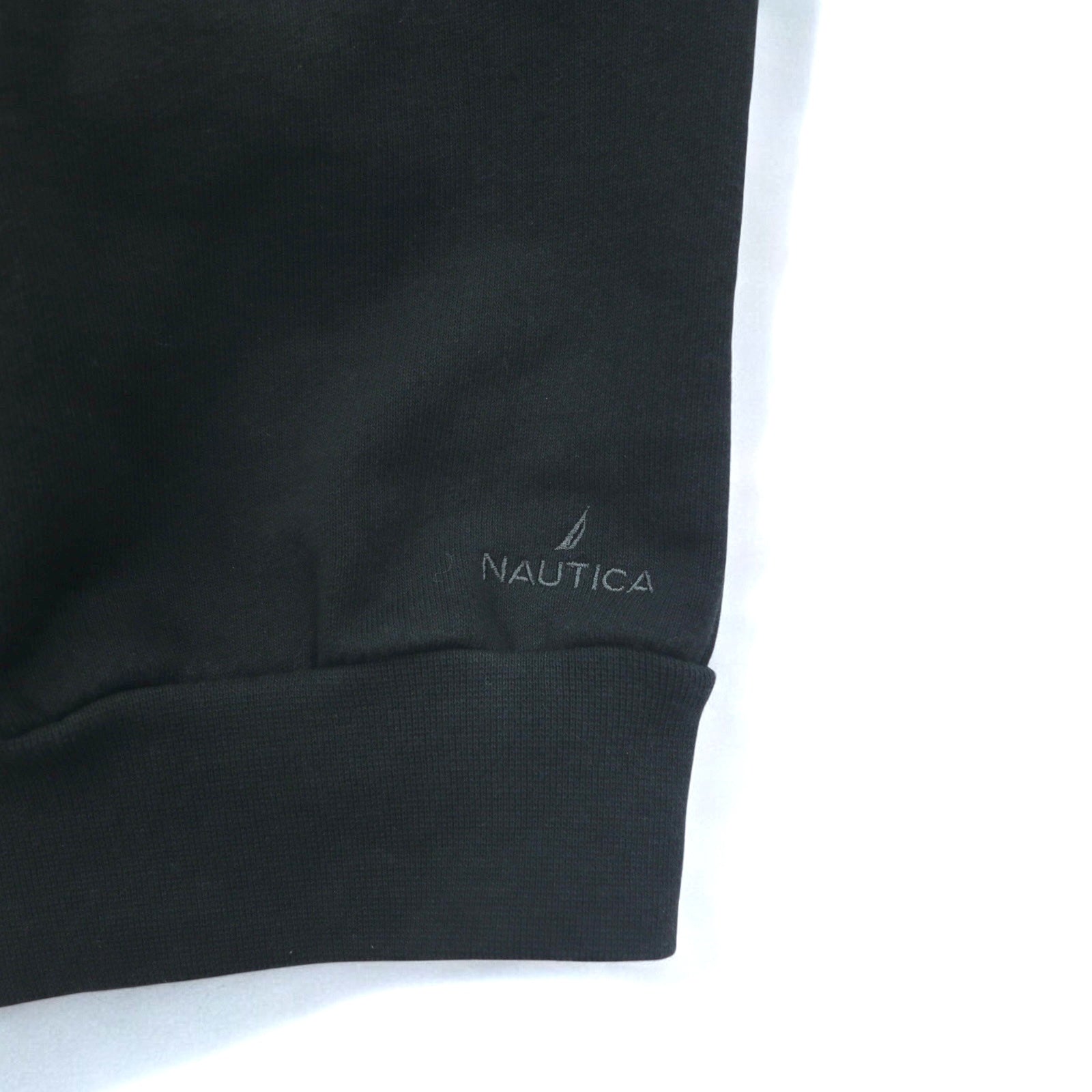 NAUTICA Felpa con mezza zip e logo ad arco XL Nera Heavyweight 233-12107