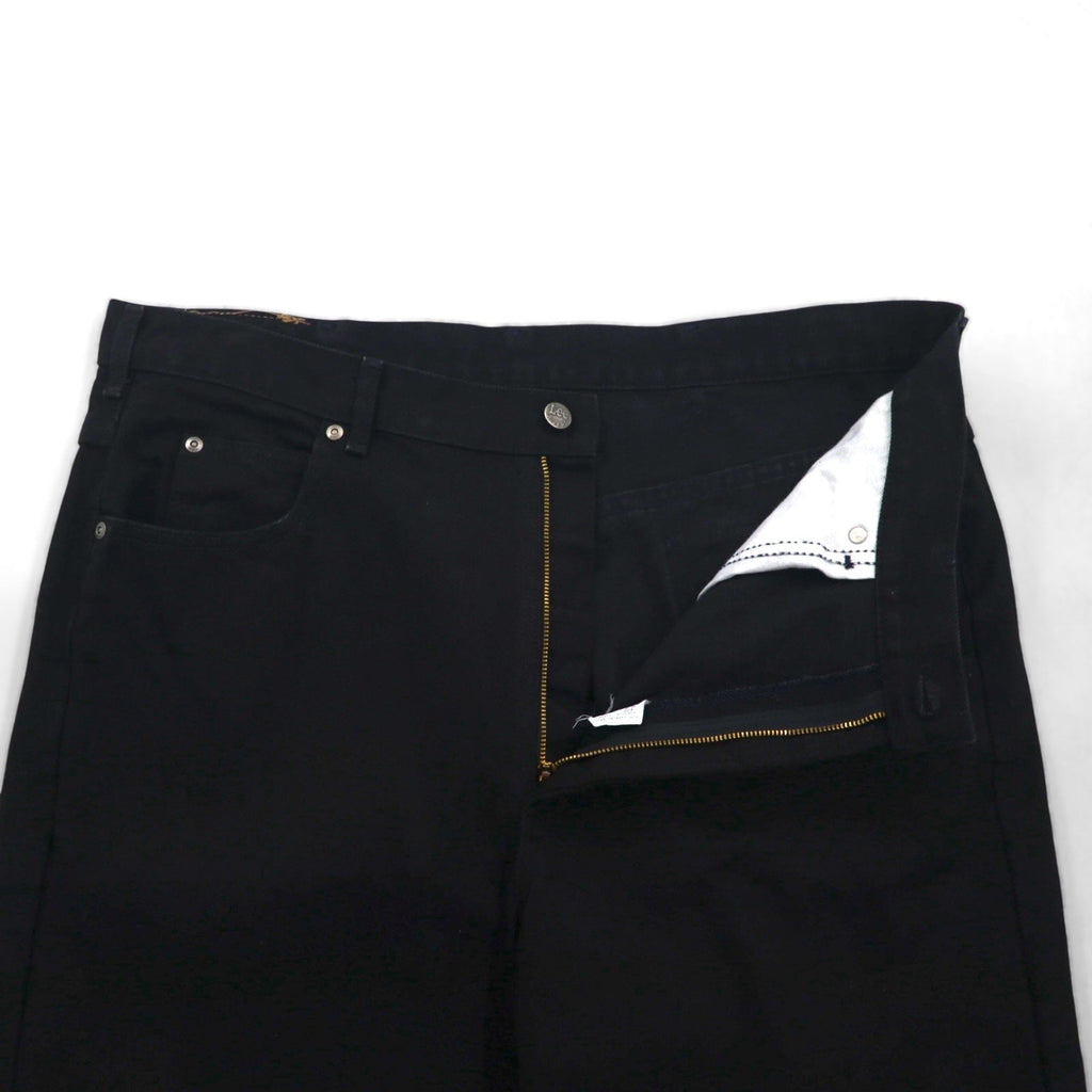 Lee RIDERS 90年代 USA製 リラックスフィット テーパード デニムパンツ XL ブラック ジッパーフライ レザーパッチ 208-5508 デッドストック 未使用品