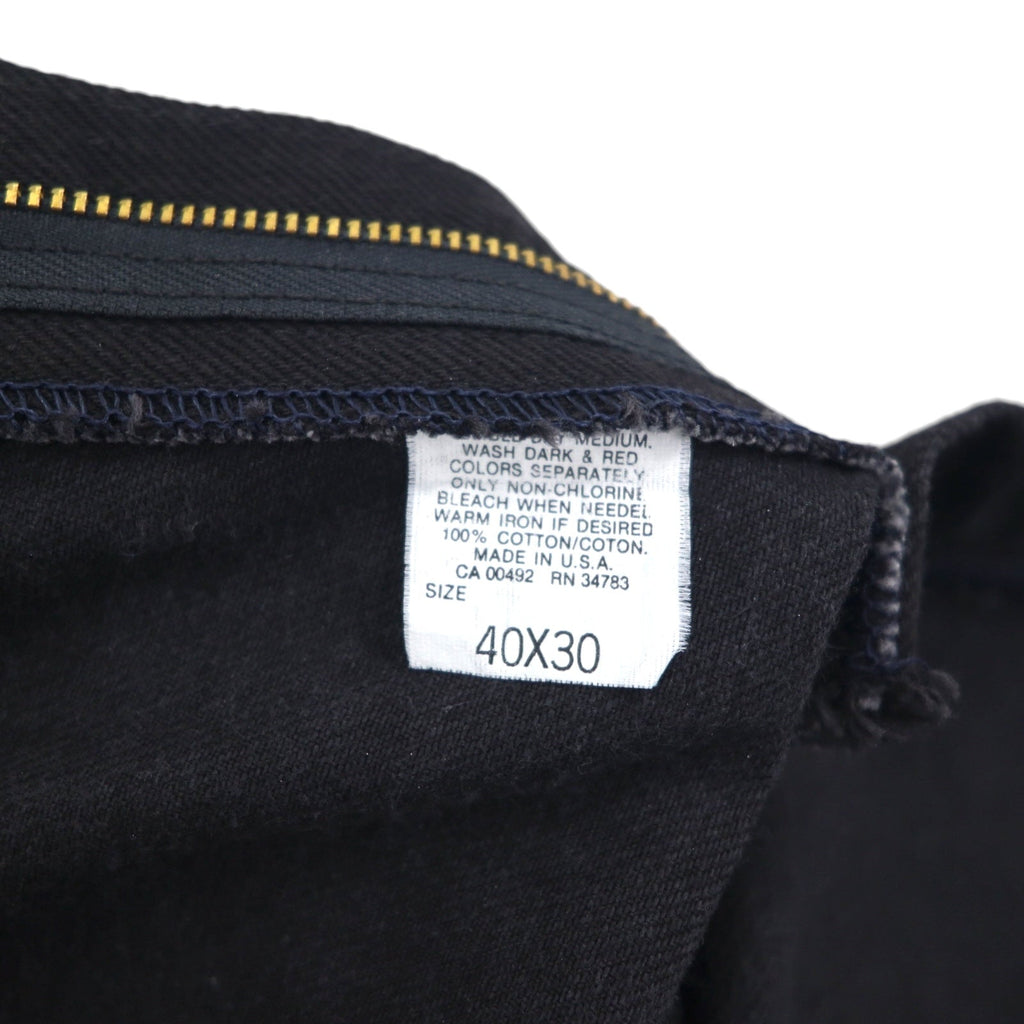 Lee RIDERS 90年代 USA製 リラックスフィット テーパード デニムパンツ XL ブラック ジッパーフライ レザーパッチ 208-5508 デッドストック 未使用品