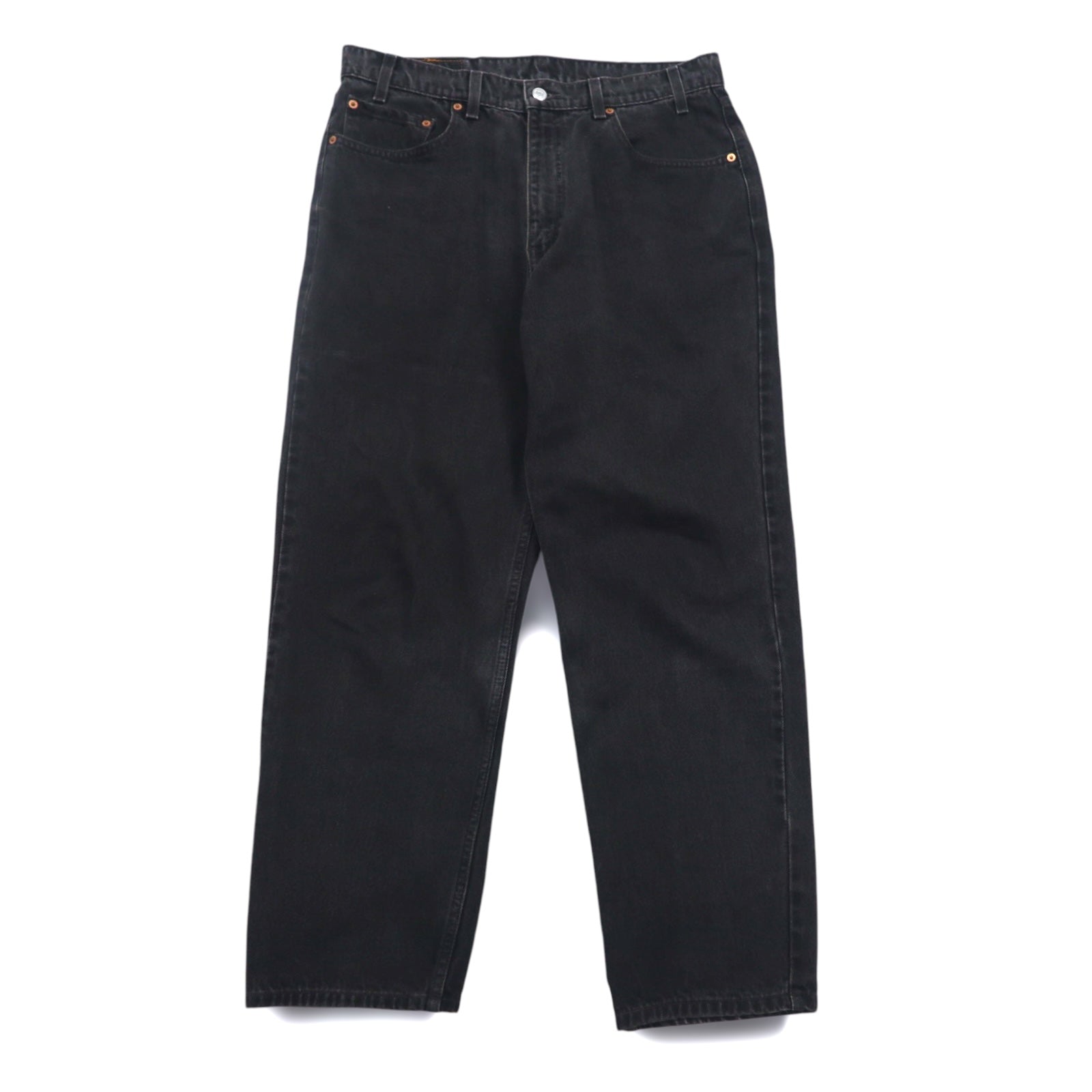 Levi's anni '90 550 Baggy Tapered Jeans Neri L Cotone RELAXED FIT 550-0260 Fatti in Messico