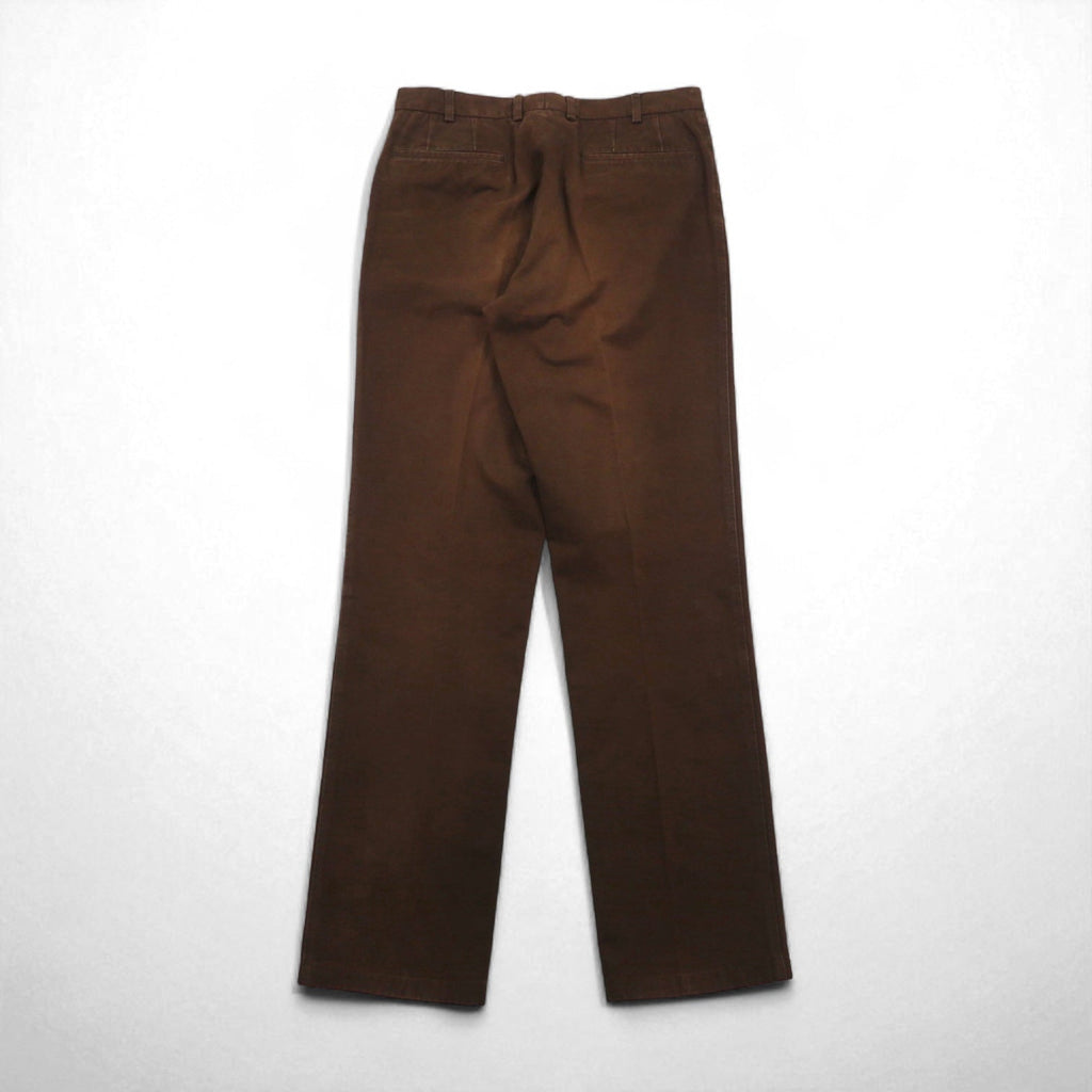 BURBERRY × DAVIDE CENCI Pantaloni Chino Dritti con Pieghe Centrali M Marrone Cotone
