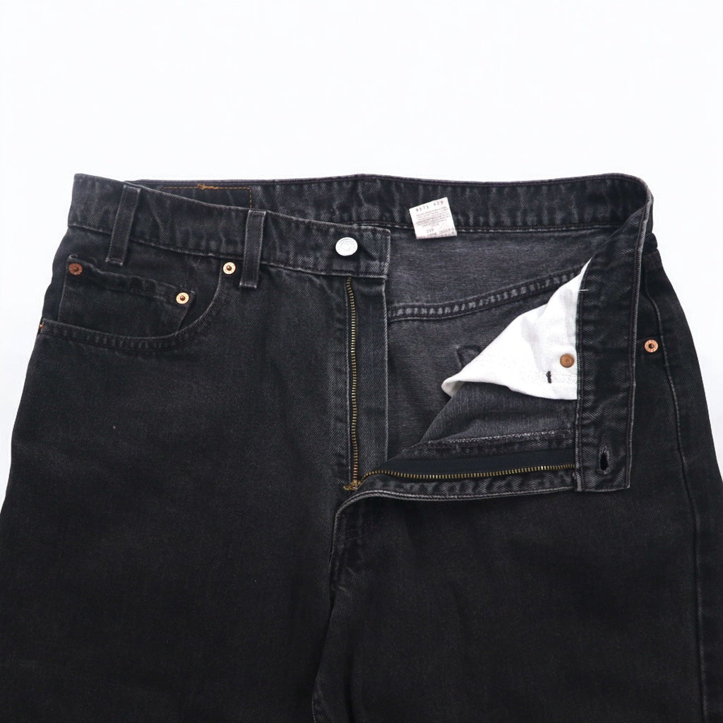 Levi's anni '90 550 Baggy Tapered Jeans Neri L Cotone RELAXED FIT 550-0260 Fatti in Messico