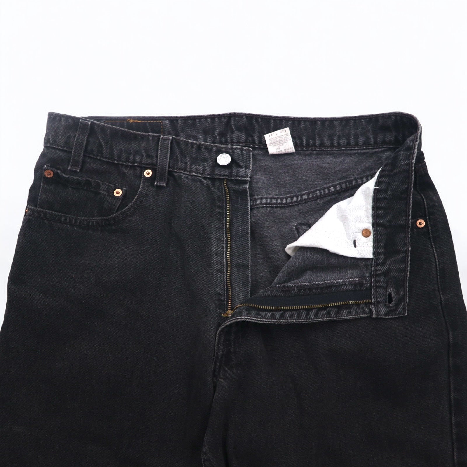 Levi's anni '90 550 Baggy Tapered Jeans Neri L Cotone RELAXED FIT 550-0260 Fatti in Messico