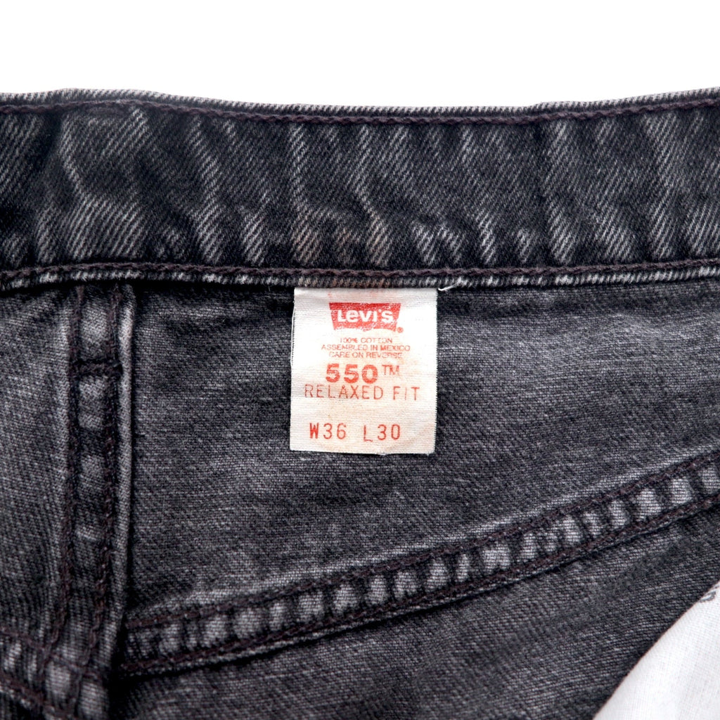 Levi's anni '90 550 Baggy Tapered Jeans Neri L Cotone RELAXED FIT 550-0260 Fatti in Messico