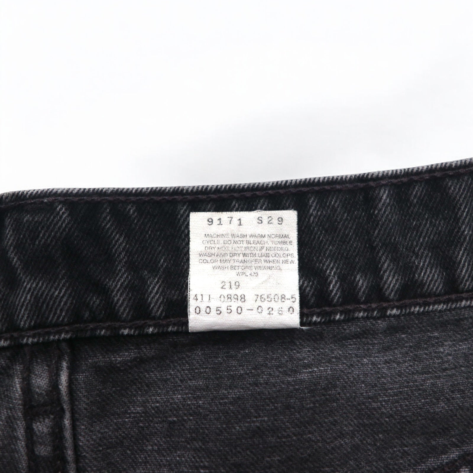 Levi's anni '90 550 Baggy Tapered Jeans Neri L Cotone RELAXED FIT 550-0260 Fatti in Messico