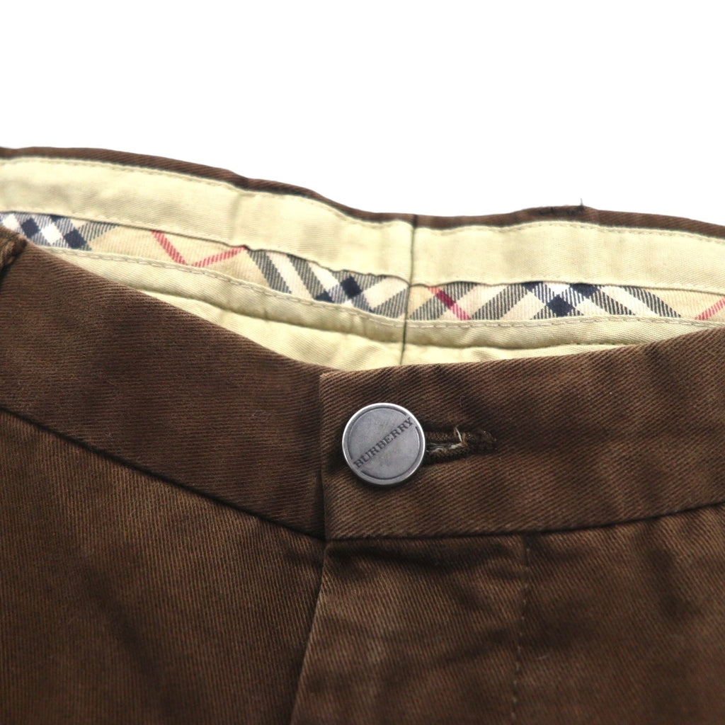 BURBERRY × DAVIDE CENCI Pantaloni Chino Dritti con Pieghe Centrali M Marrone Cotone