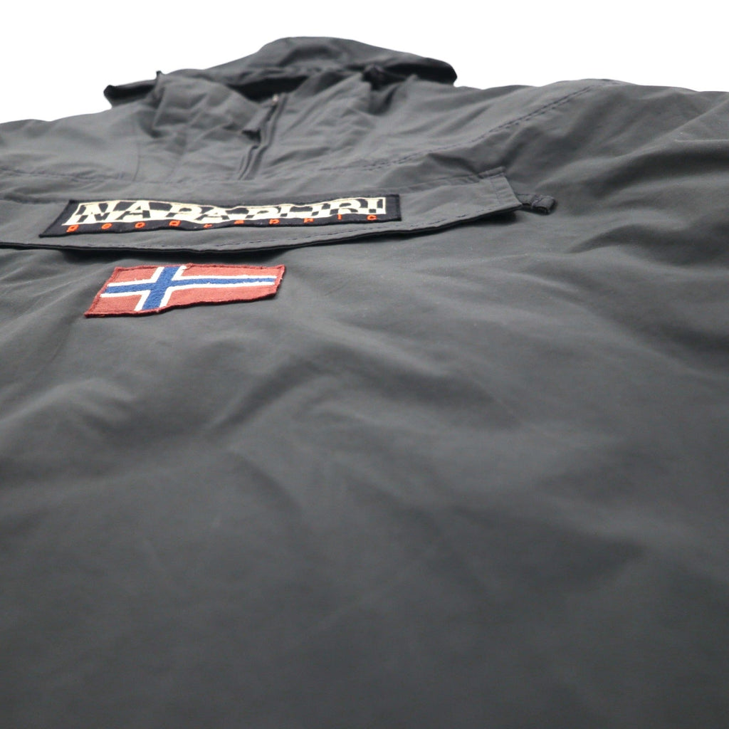 NAPAPIJRI ハーフジップ アノラックパーカー ナイロンジャケット XL グレー 裏地フリース サイドジップ スリット N0YGNJ REGULAR FIT