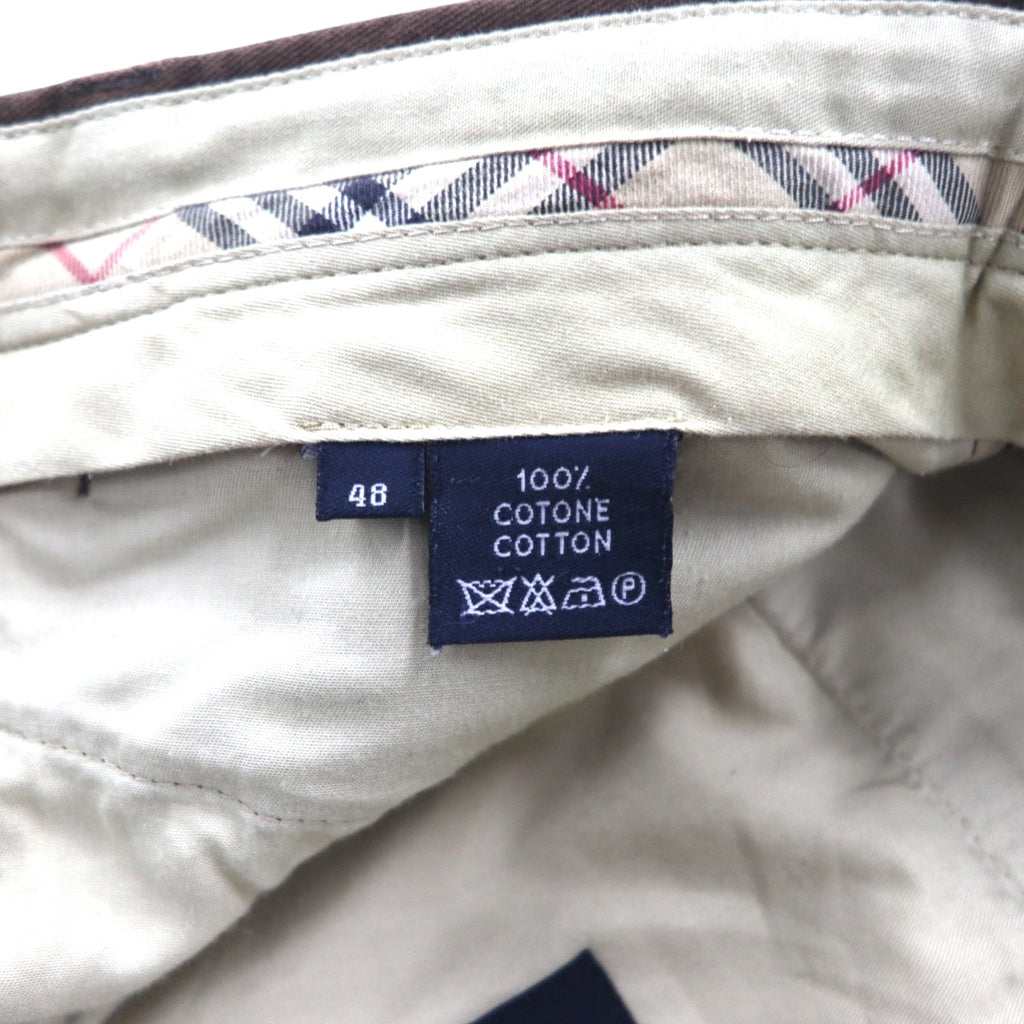 BURBERRY × DAVIDE CENCI Pantaloni Chino Dritti con Pieghe Centrali M Marrone Cotone