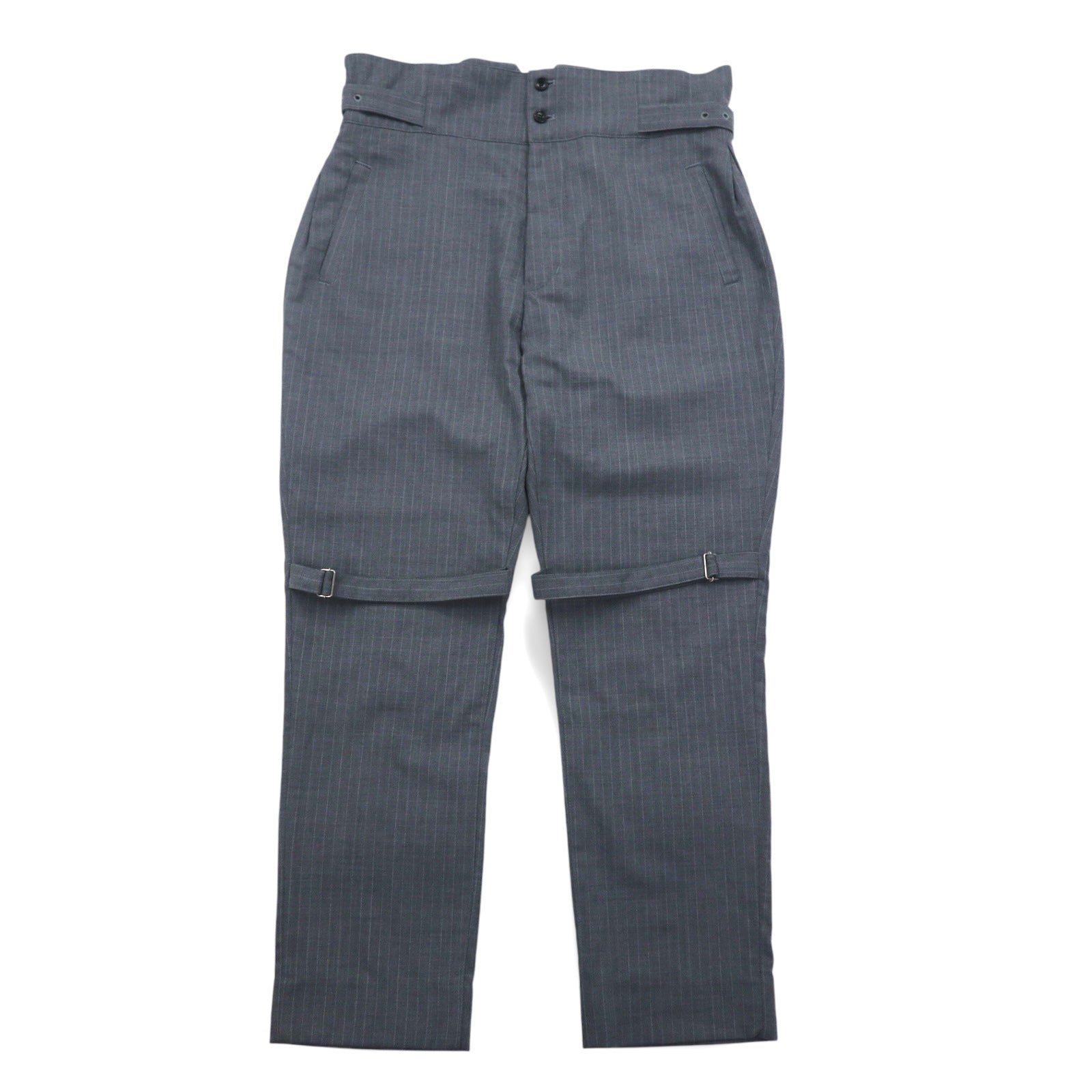 Blackweirdos Pantaloni bondage in twill di cotone XL grigi, Pantaloni Deformed Bondage Made in Japan