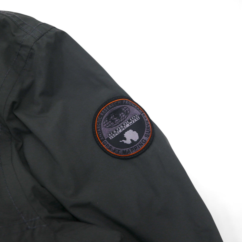 NAPAPIJRI ハーフジップ アノラックパーカー ナイロンジャケット XL グレー 裏地フリース サイドジップ スリット N0YGNJ REGULAR FIT