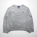 Polo by Ralph Lauren Felpa girocollo anni '90 XL grigio tinta unita ricamo piccolo pony