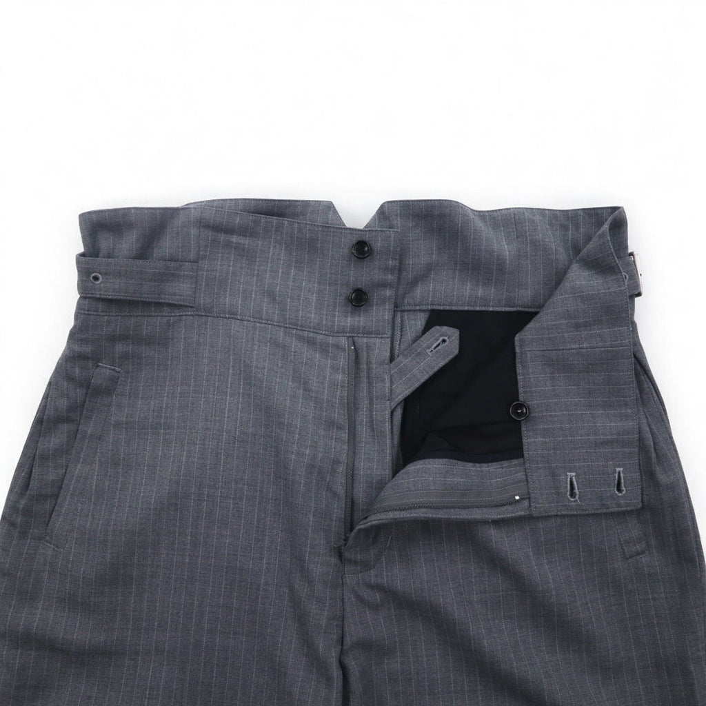 Blackweirdos Pantaloni bondage in twill di cotone XL grigi, Pantaloni Deformed Bondage Made in Japan