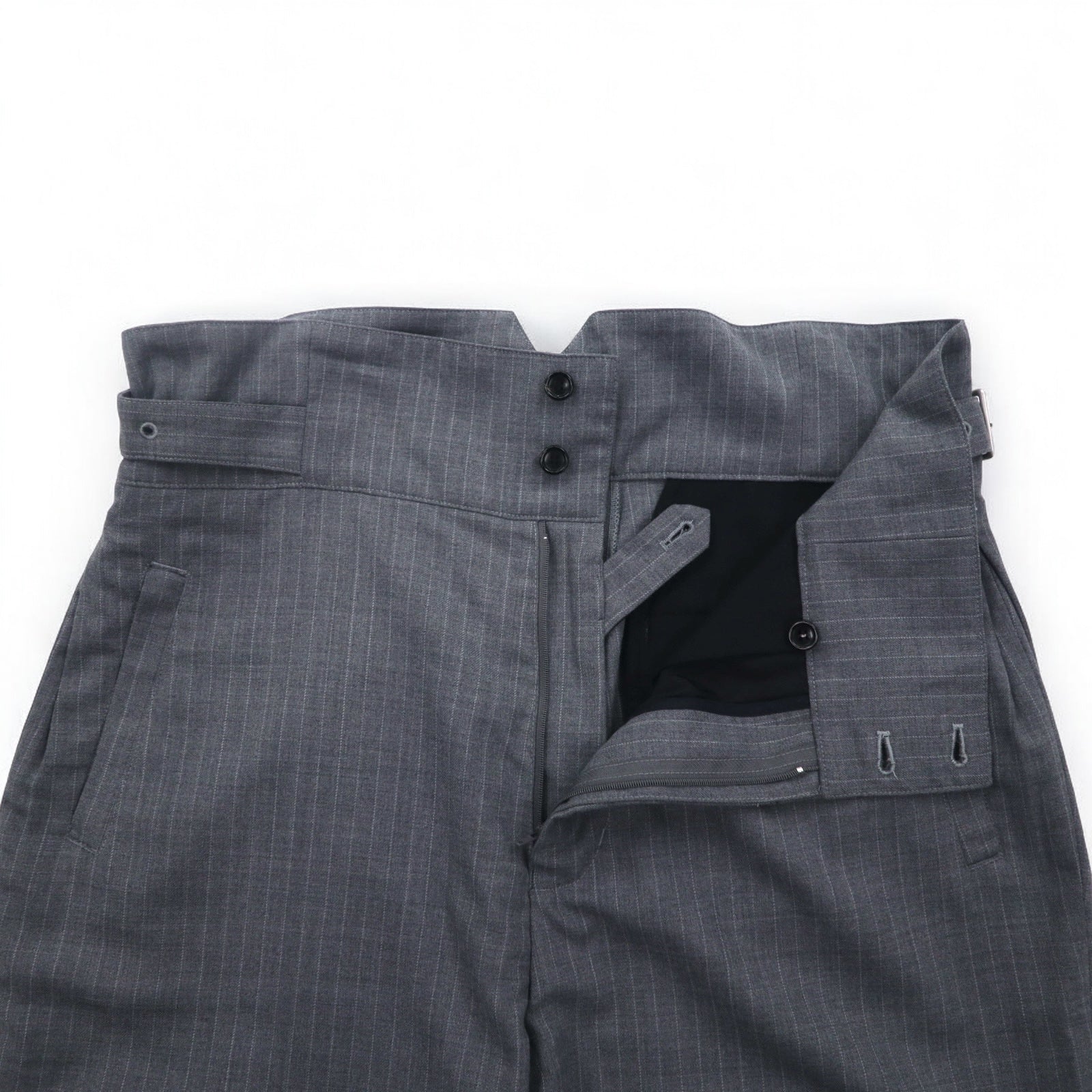 Blackweirdos Pantaloni bondage in twill di cotone XL grigi, Pantaloni Deformed Bondage Made in Japan
