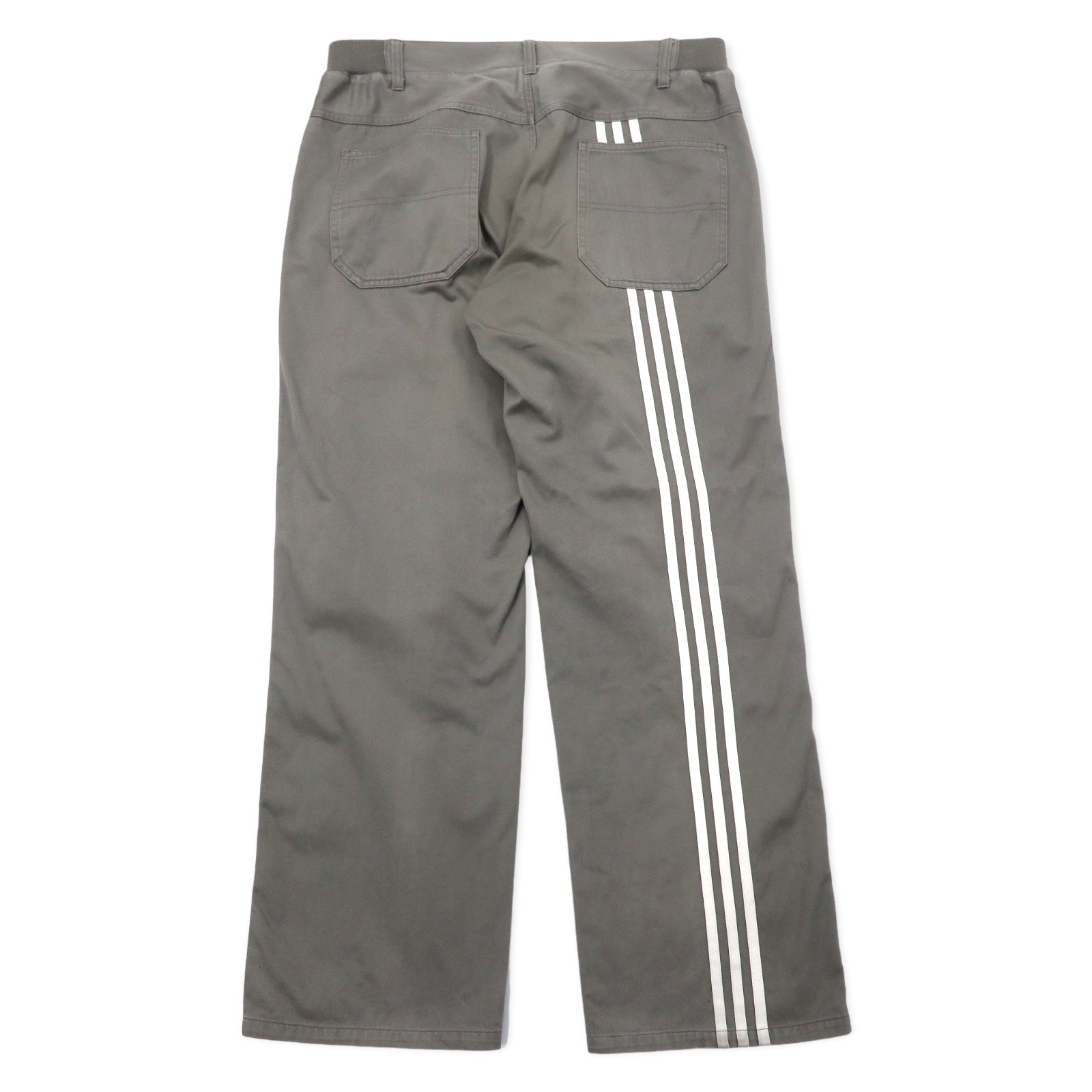adidas anni '00 Pantaloni da Lavoro in Tela con Doppio Ginocchio, taglia O, Grigio, Cotone, 3 Strisce