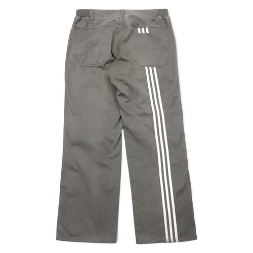 adidas anni '00 Pantaloni da Lavoro in Tela con Doppio Ginocchio, taglia O, Grigio, Cotone, 3 Strisce