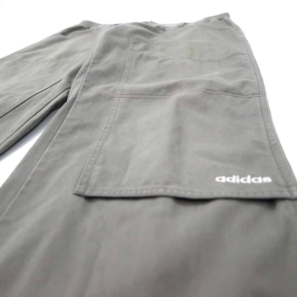 adidas anni '00 Pantaloni da Lavoro in Tela con Doppio Ginocchio, taglia O, Grigio, Cotone, 3 Strisce