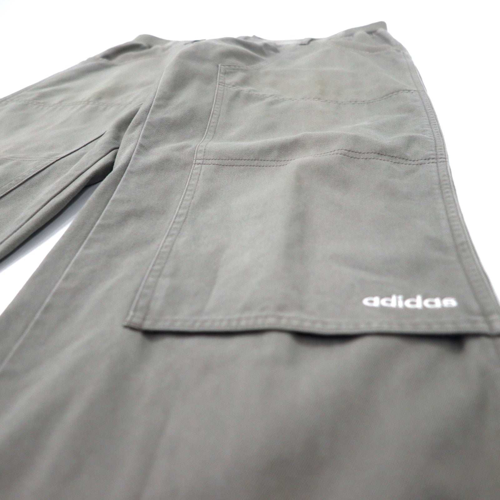 adidas anni '00 Pantaloni da Lavoro in Tela con Doppio Ginocchio, taglia O, Grigio, Cotone, 3 Strisce