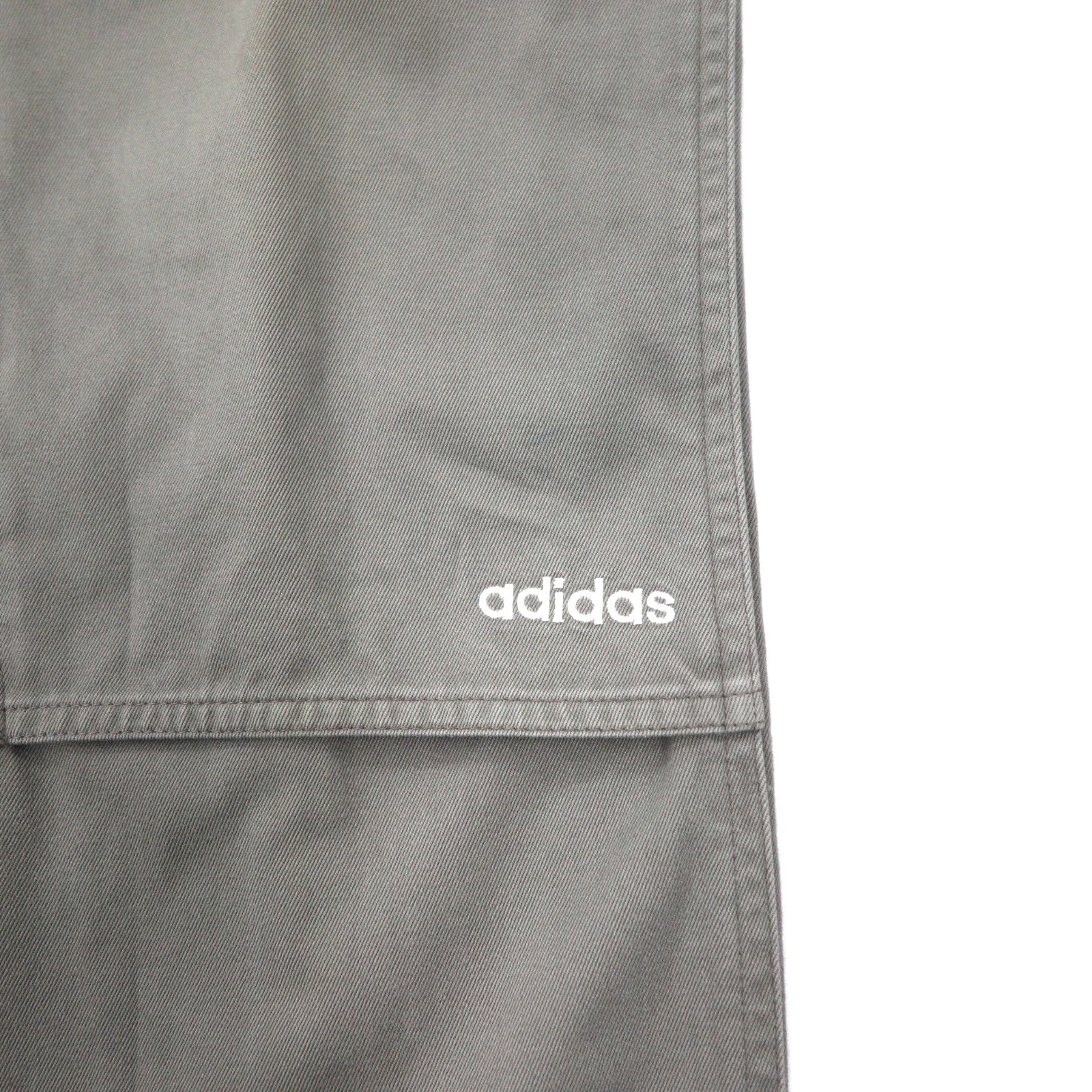 adidas anni '00 Pantaloni da Lavoro in Tela con Doppio Ginocchio, taglia O, Grigio, Cotone, 3 Strisce
