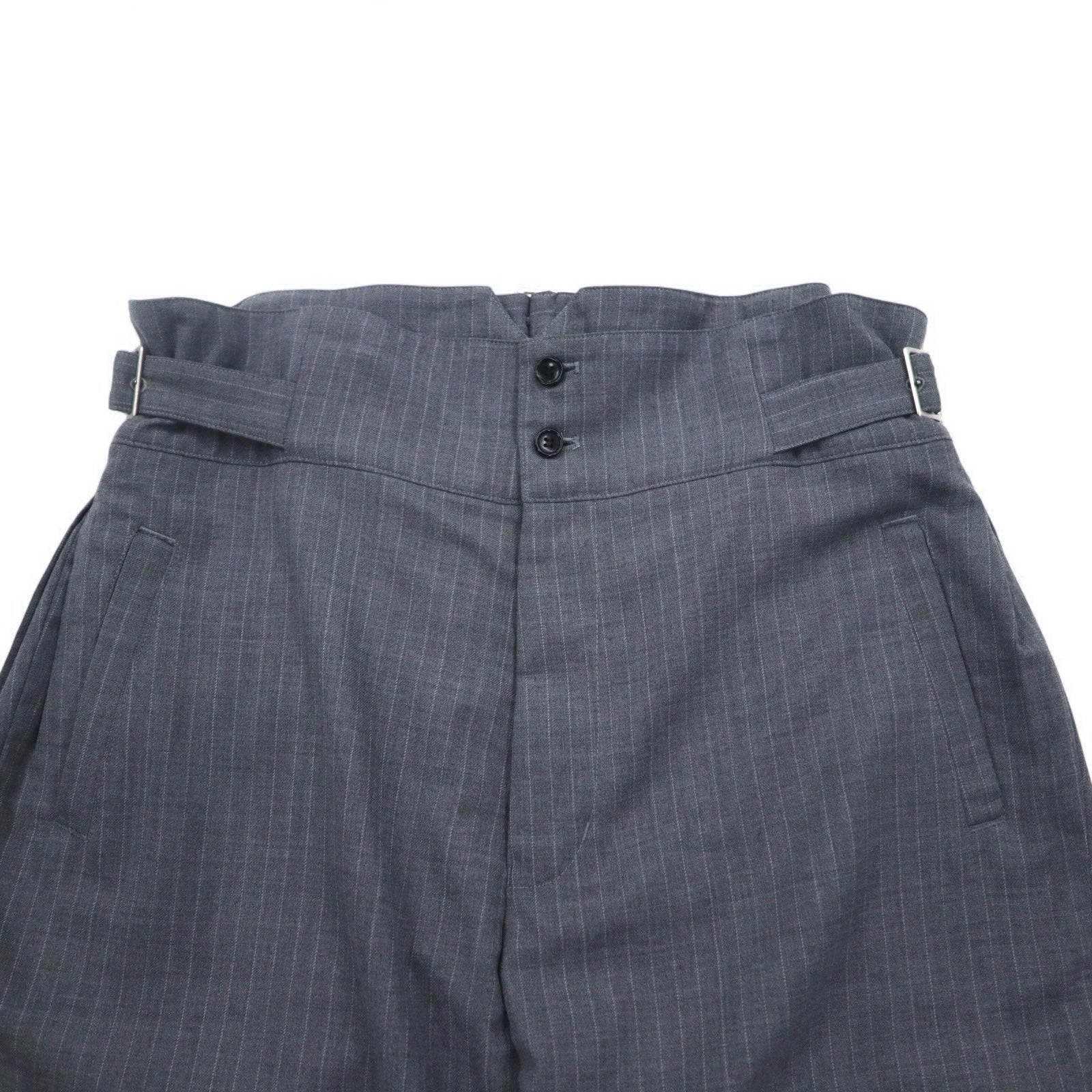 Blackweirdos Pantaloni bondage in twill di cotone XL grigi, Pantaloni Deformed Bondage Made in Japan