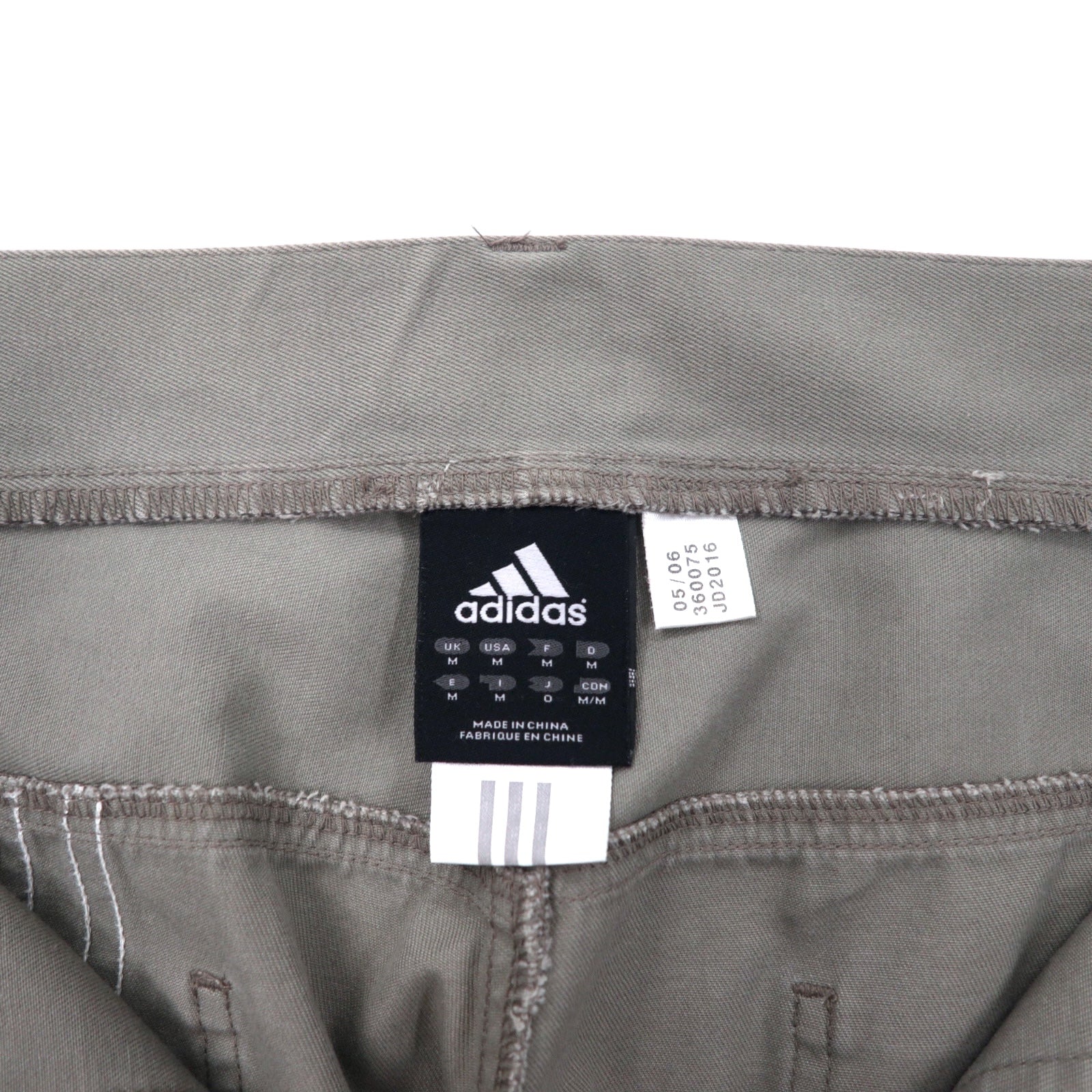 adidas anni '00 Pantaloni da Lavoro in Tela con Doppio Ginocchio, taglia O, Grigio, Cotone, 3 Strisce