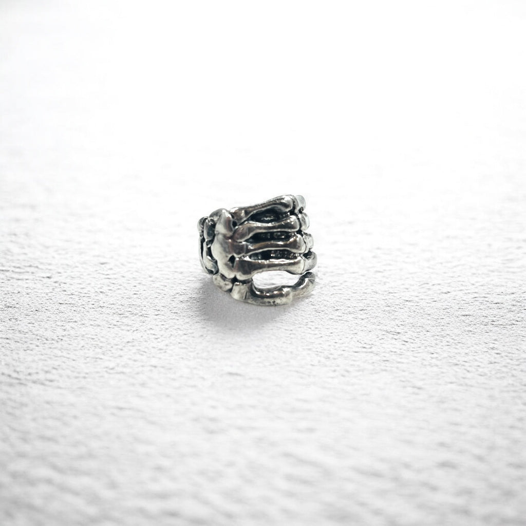 Anello in Argento Vintage a Osso Anello con Mano di Osso Misura 17 Argento 925 Scheletro Gotico Punk Rock