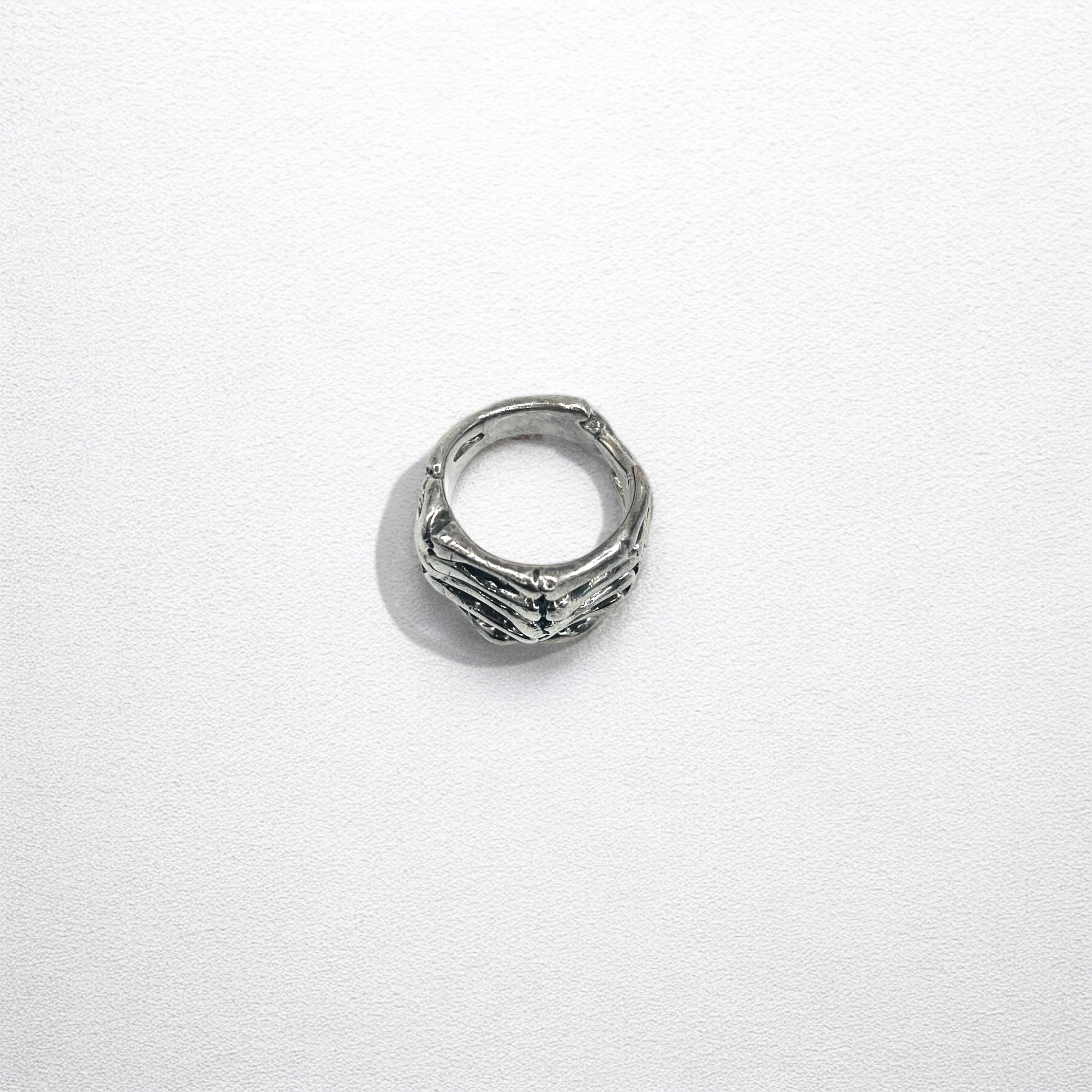 Anello in Argento Vintage a Osso Anello con Mano di Osso Misura 17 Argento 925 Scheletro Gotico Punk Rock