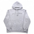 Reebok Felpa con cappuccio pesante pullover L grigia, interno felpato, tasca frontale NFL PITTSBURGH