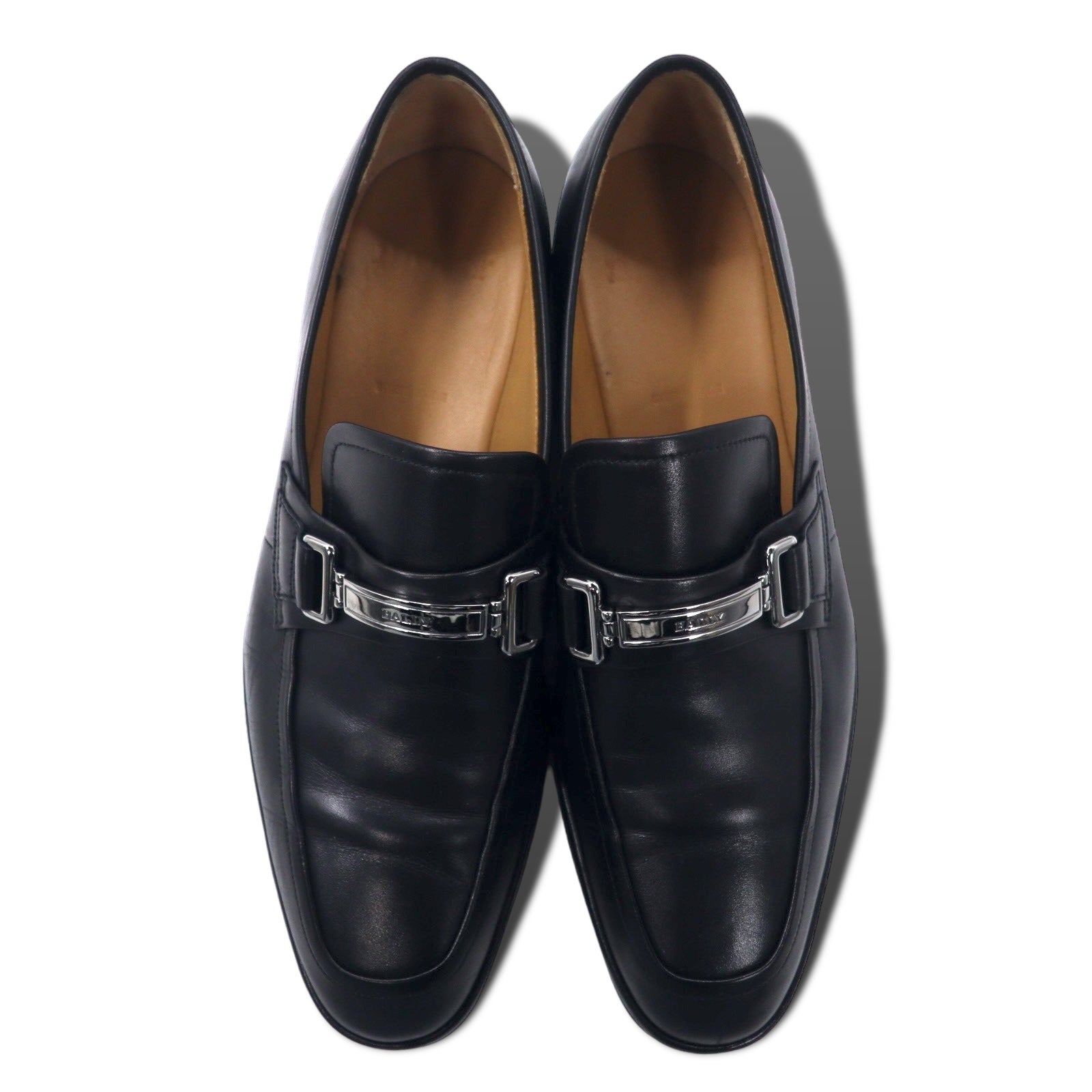 BALLY スイス製 ロゴプレート ビット ローファー 27.5cm ブラック レザー NEPTY/000
