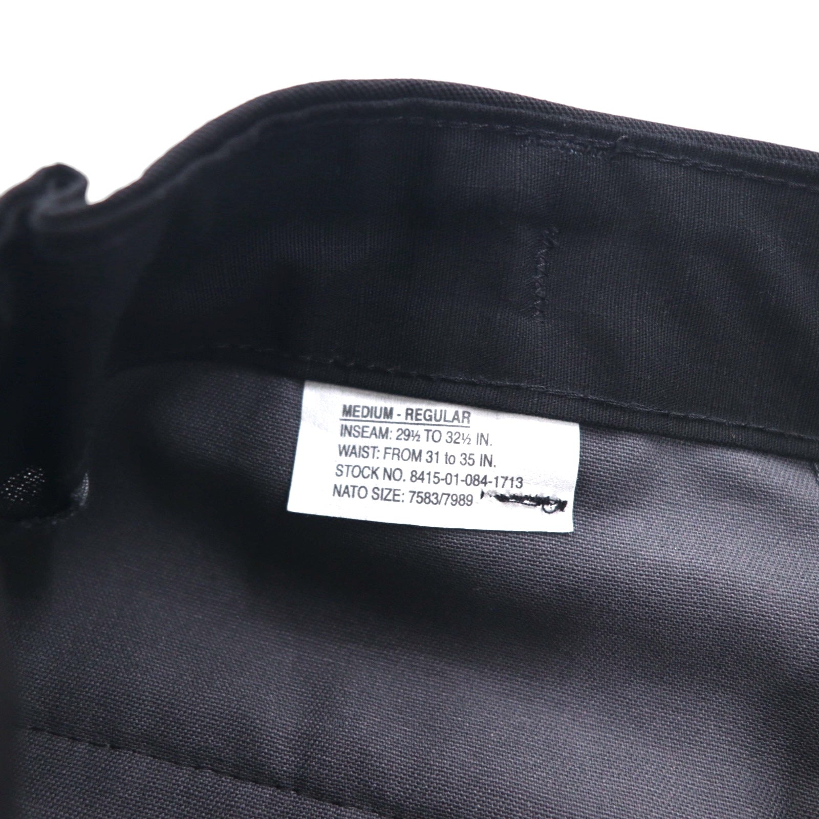 US ARMY Pantaloni Combattimento Militari Ripstop Cargo Neri M 8415-01-084-1713
