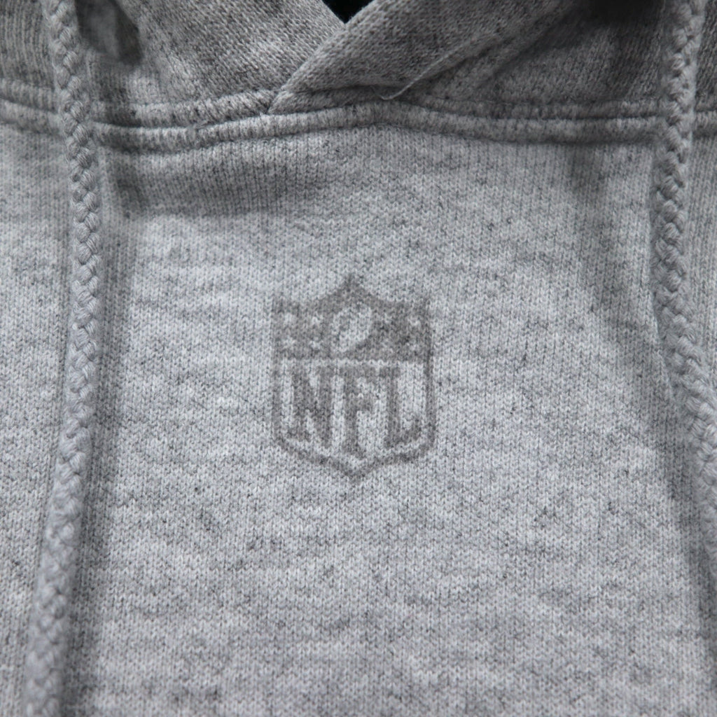 Reebok Felpa con cappuccio pesante pullover L grigia, interno felpato, tasca frontale NFL PITTSBURGH