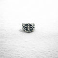 Anello vintage in argento con giglio, misura 19, argento 925, stile gotico, punk, rock