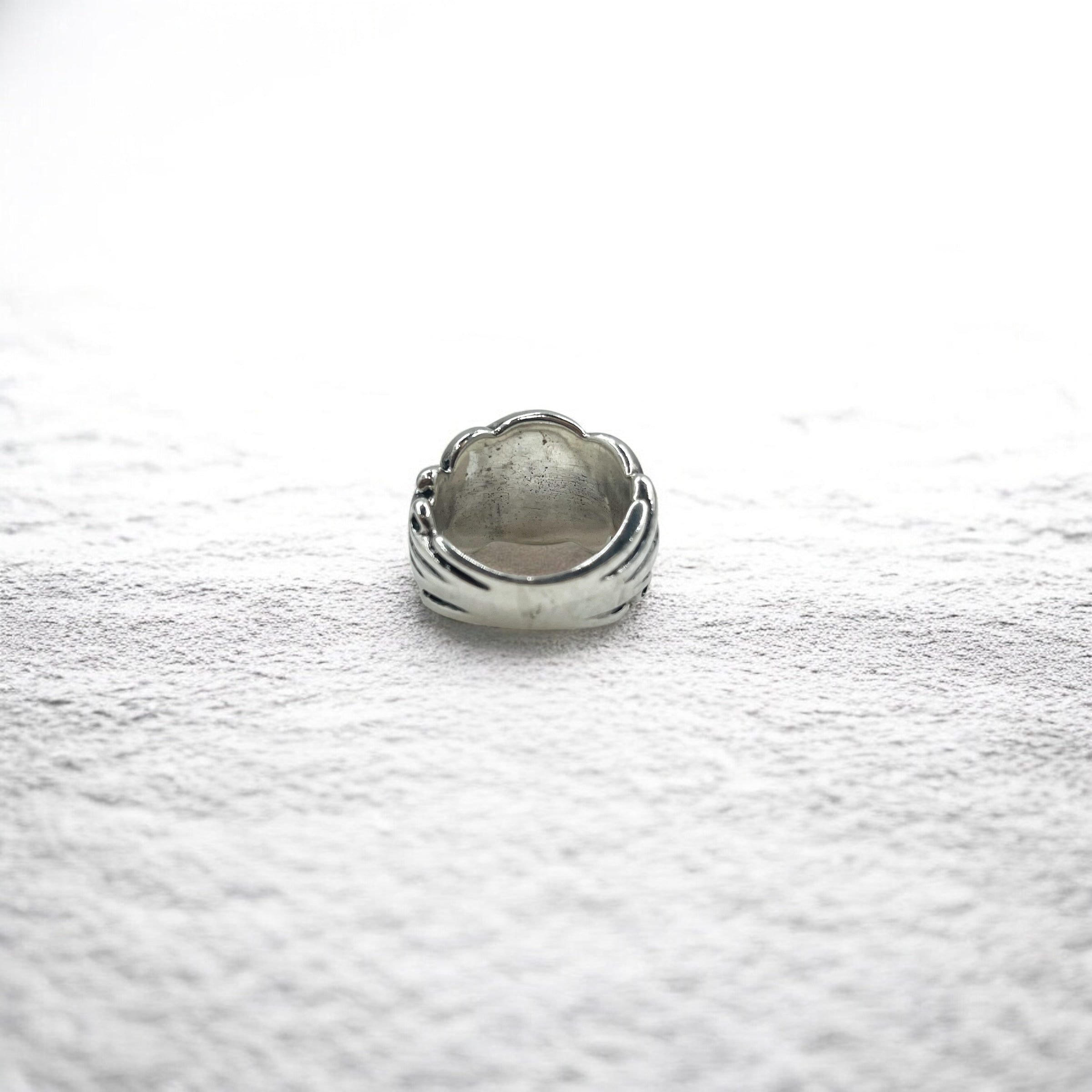 Anello vintage in argento con giglio, misura 19, argento 925, stile gotico, punk, rock