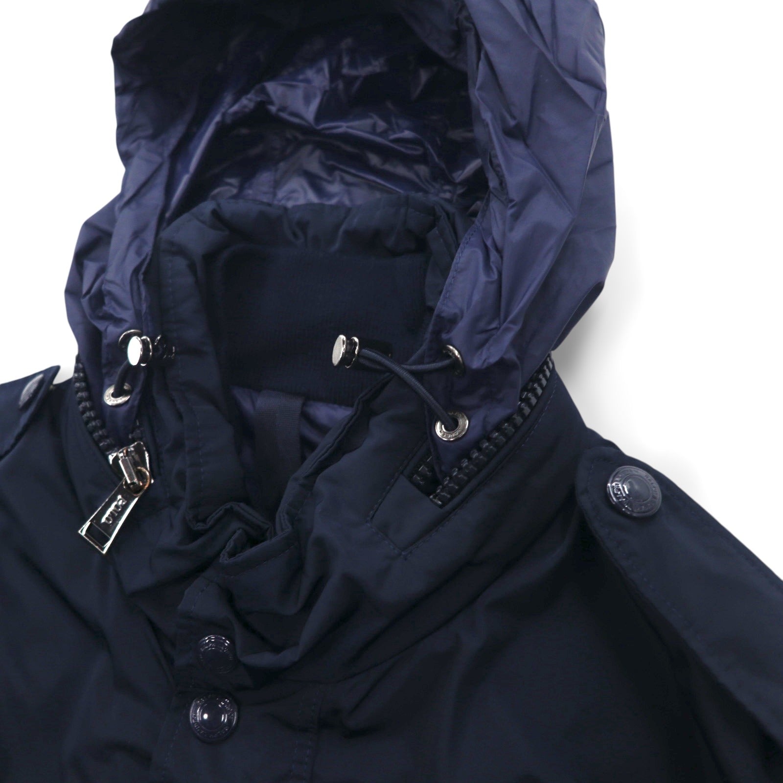 Polo Ralph Lauren ミリタリー M-65 フィールドジャケット M ネイビー ドローコード フード収納 ダブルジップ
