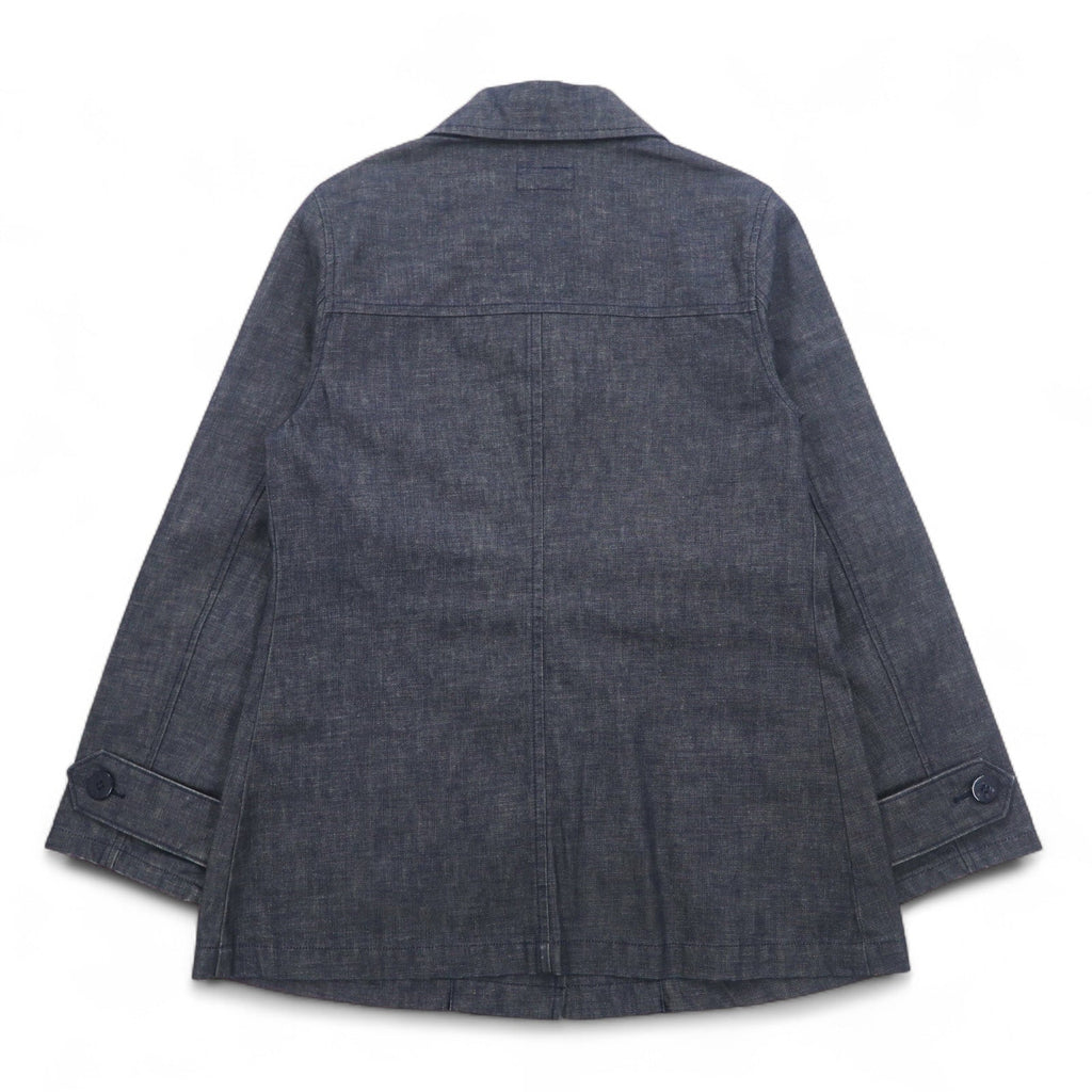 POLO JEANS CO. RALPH LAUREN Anni '90 Cappotto marinaro in denim Salopette L Indaco Blu