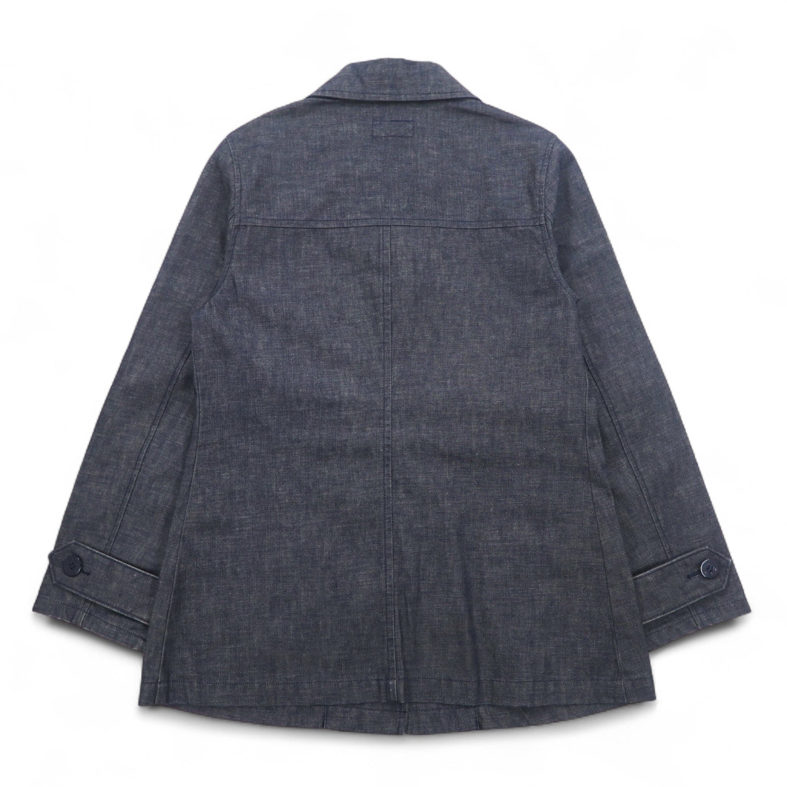 POLO JEANS CO. RALPH LAUREN Anni '90 Cappotto marinaro in denim Salopette L Indaco Blu